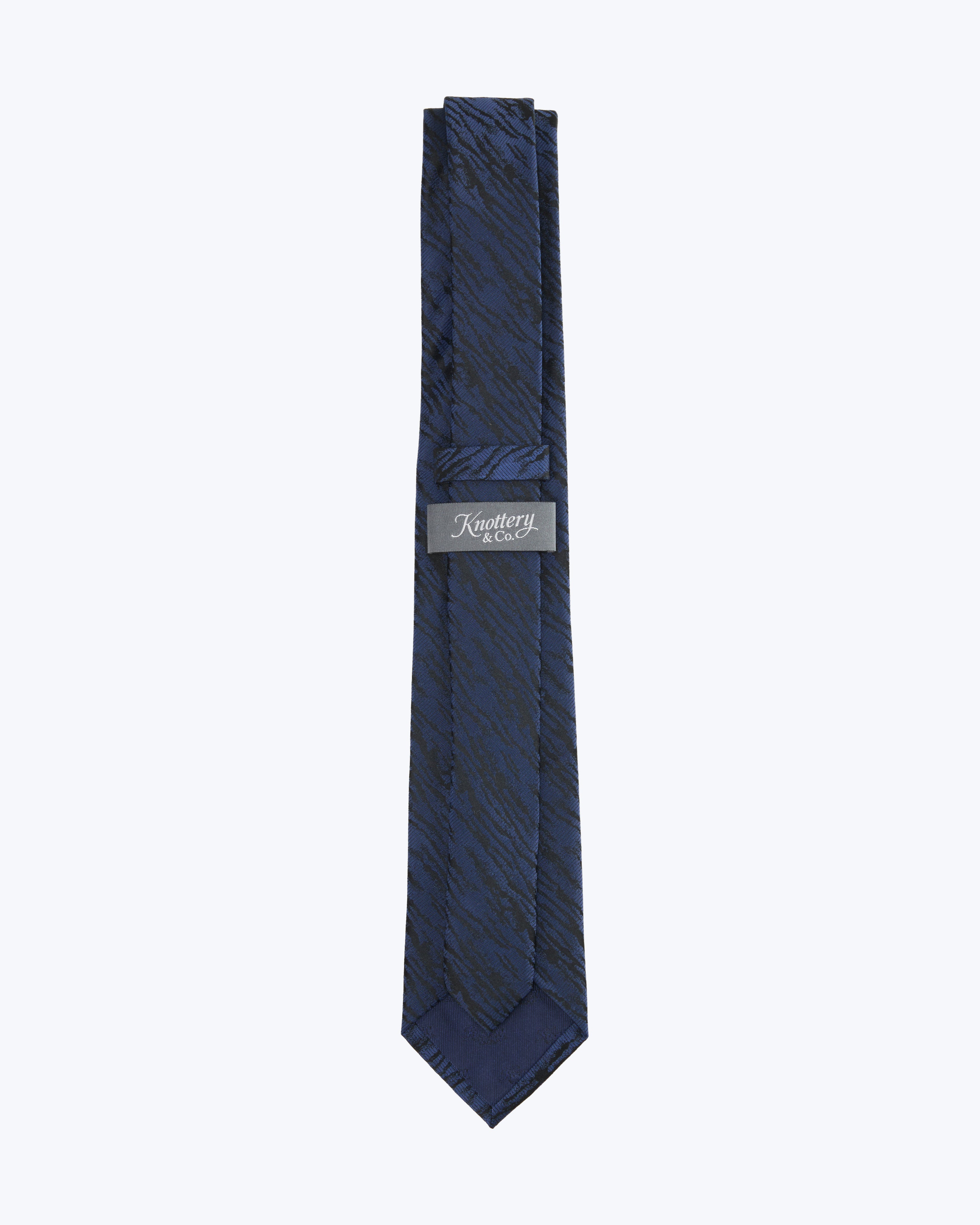 Savannah Stripes Silk Jacquard Tie - Blue