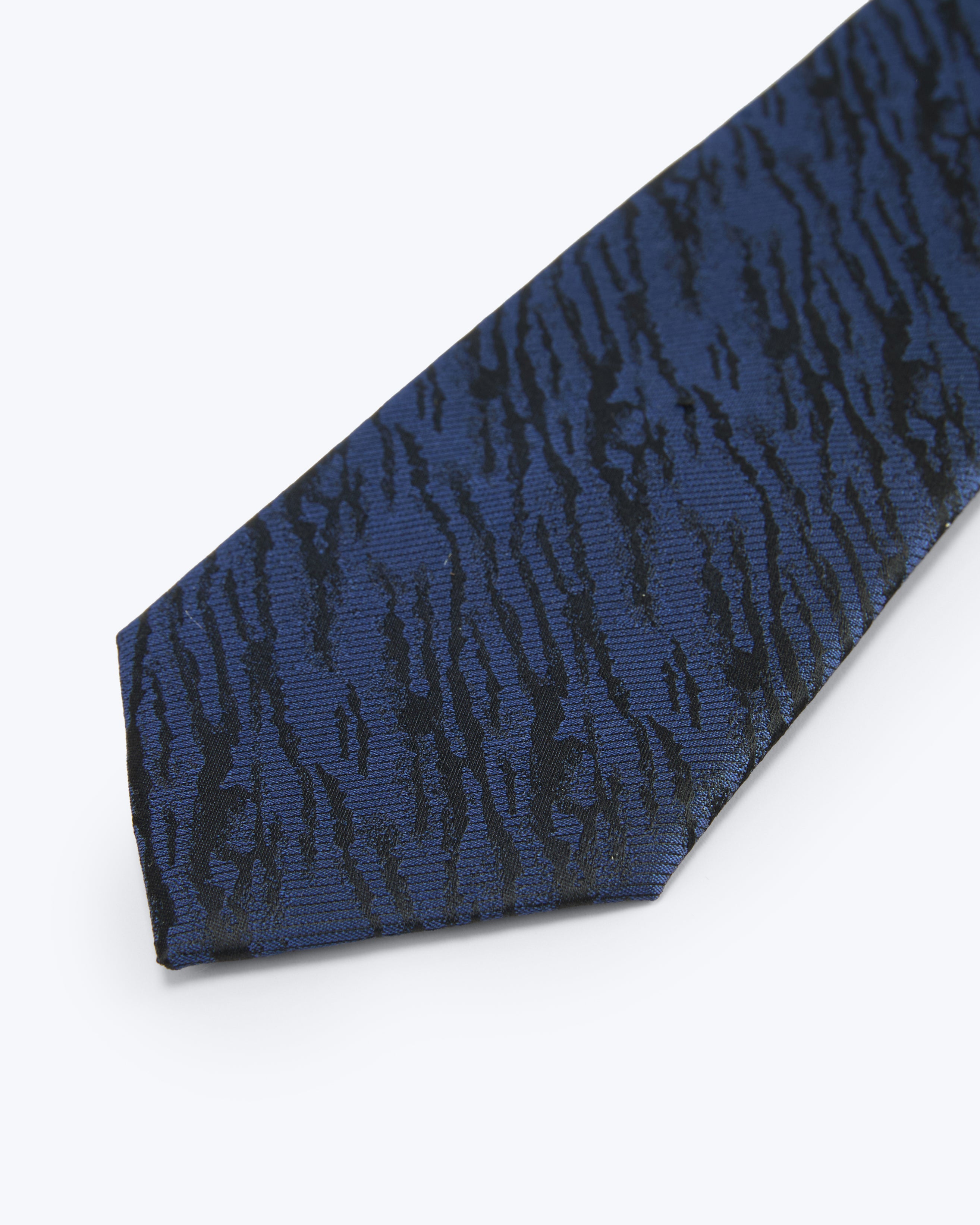 Savannah Stripes Silk Jacquard Tie - Blue