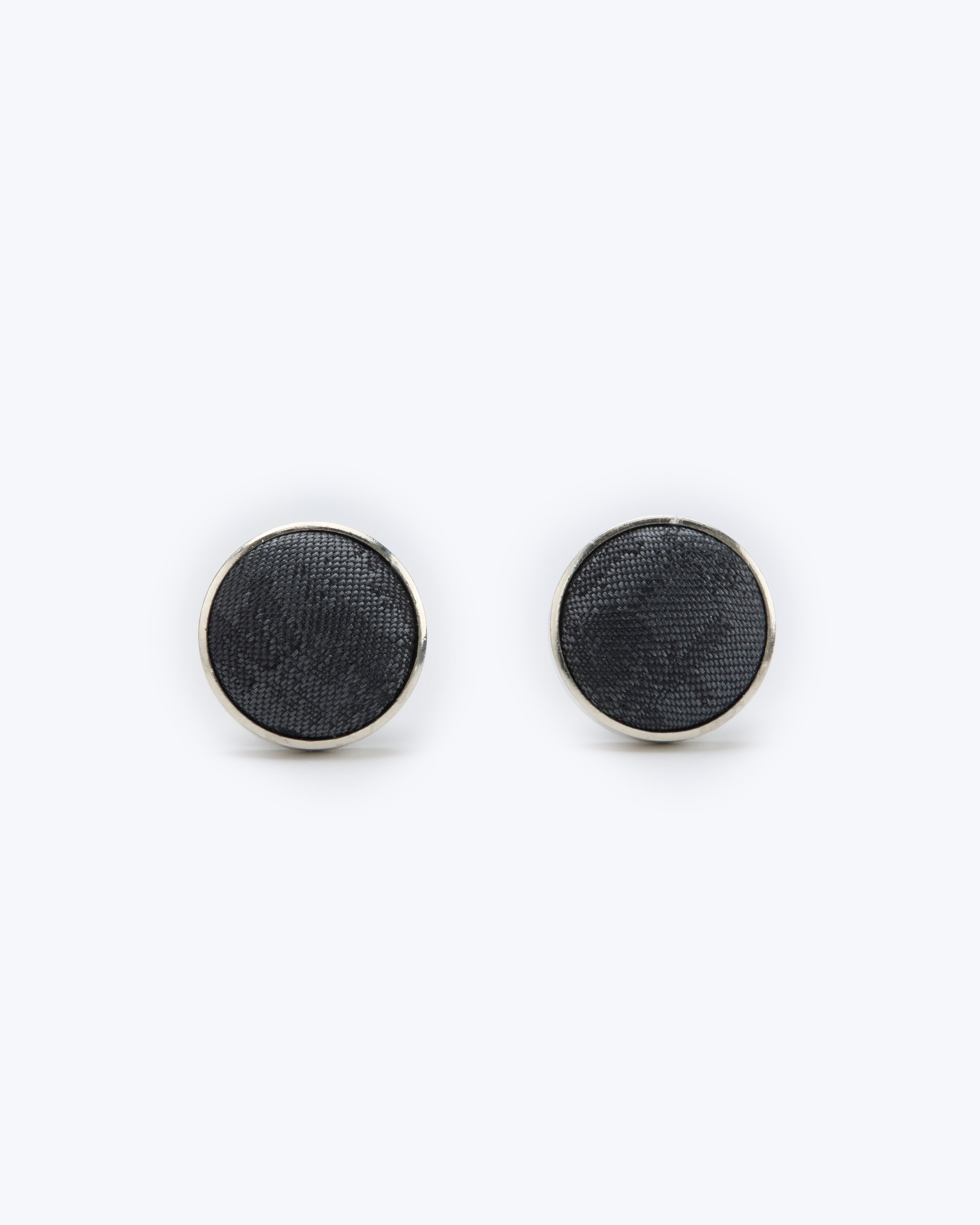 Marble Cloud Silk Cufflinks - Black
