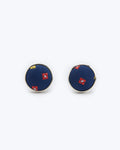 Diamond Blossom Silk Cufflinks - Navy