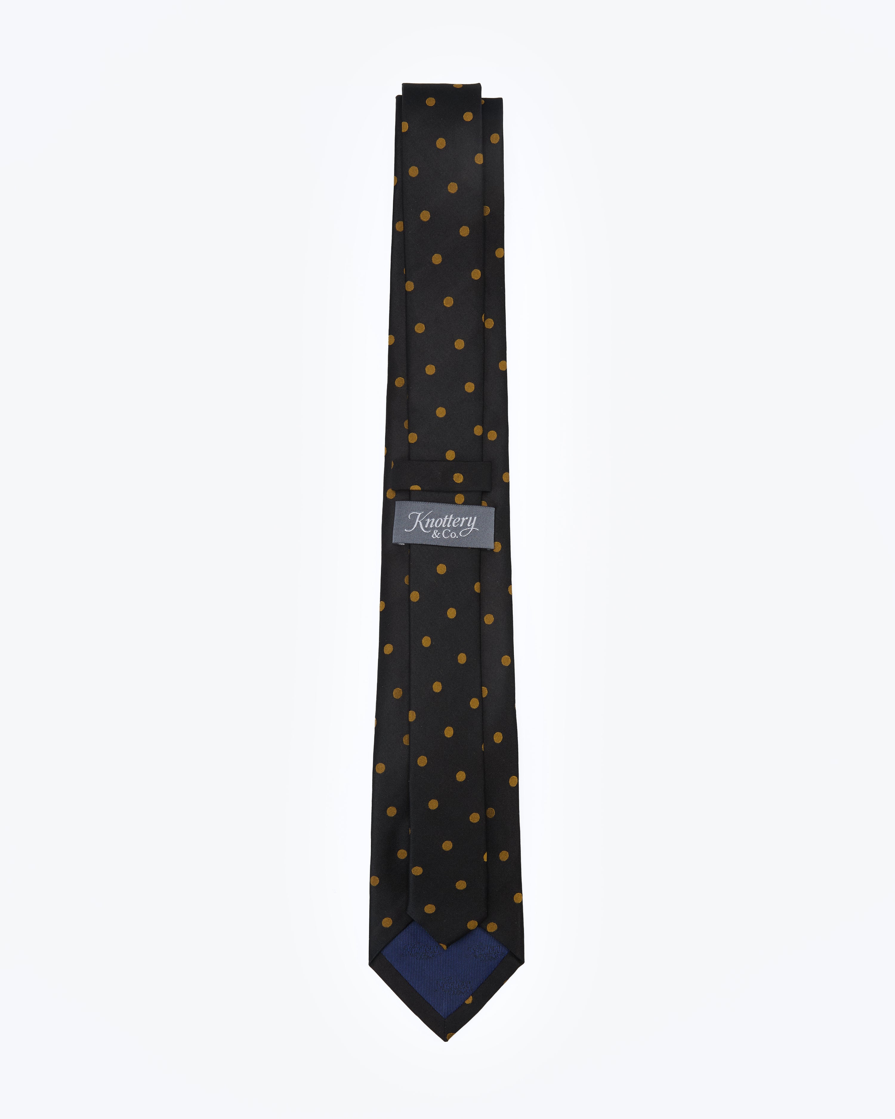 Classic Micro Dot Black Silk Tie - KNOTTERY & CO. Silk Tie