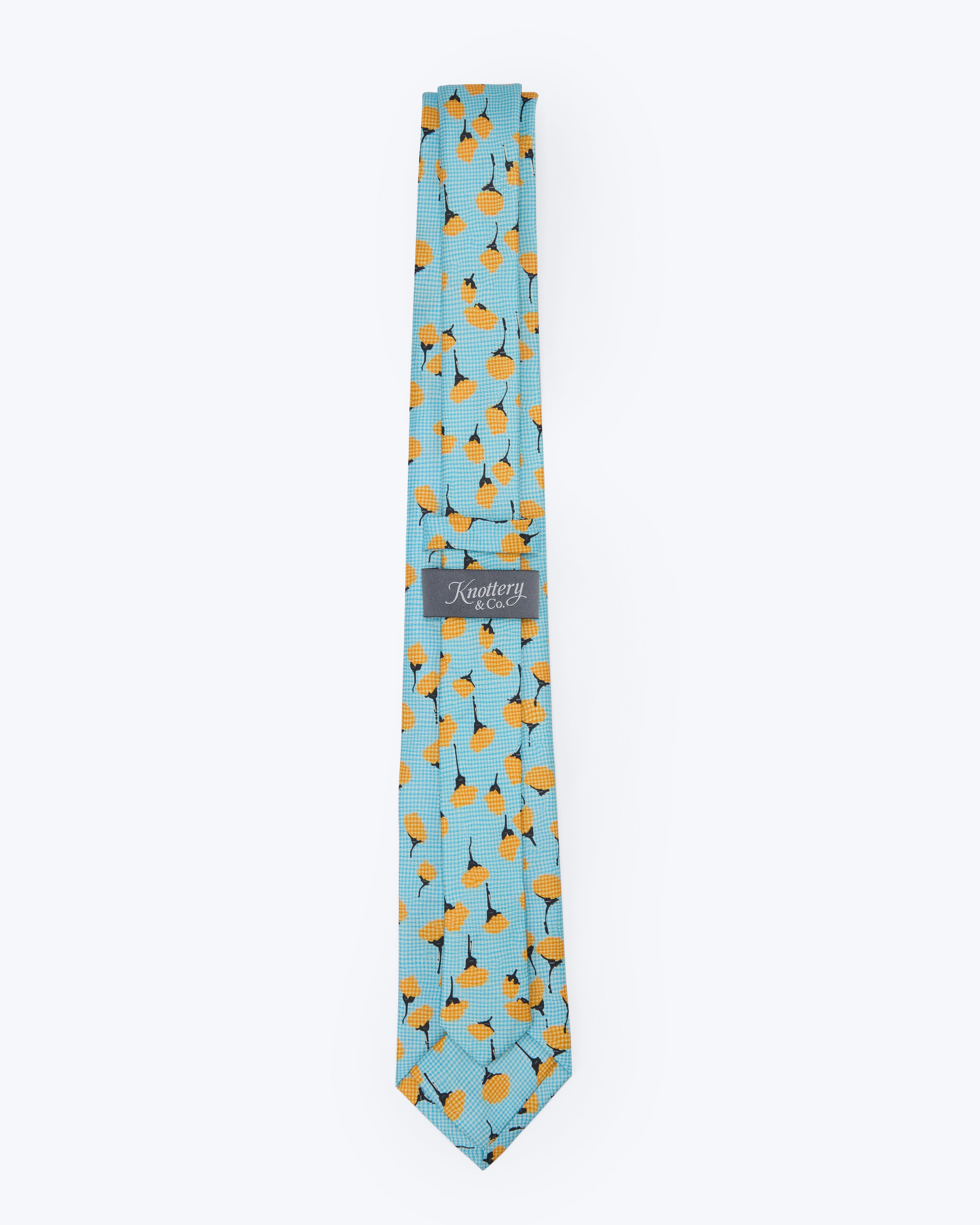 Marigold Bloom Sky Silk Tie - KNOTTERY & CO. Silk Tie
