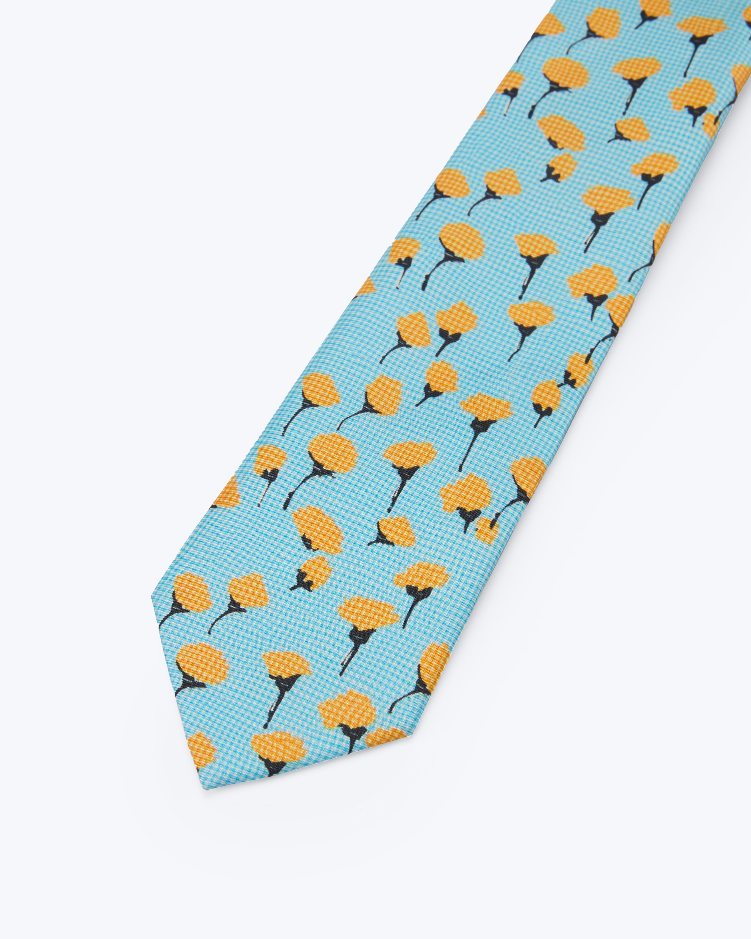 Marigold Bloom Sky Silk Tie - KNOTTERY & CO. Silk Tie