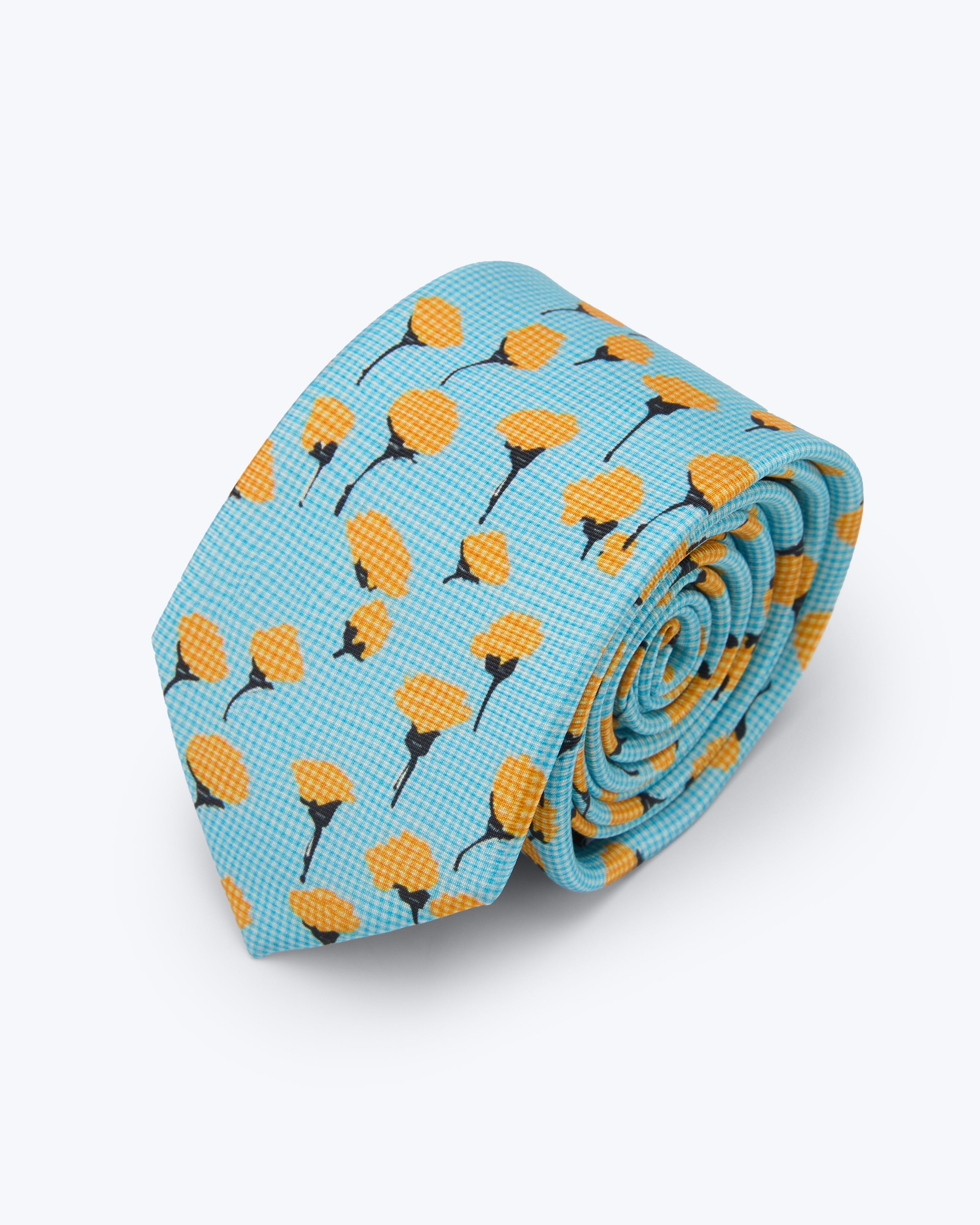 Marigold Bloom Sky Silk Tie - KNOTTERY & CO. Silk Tie