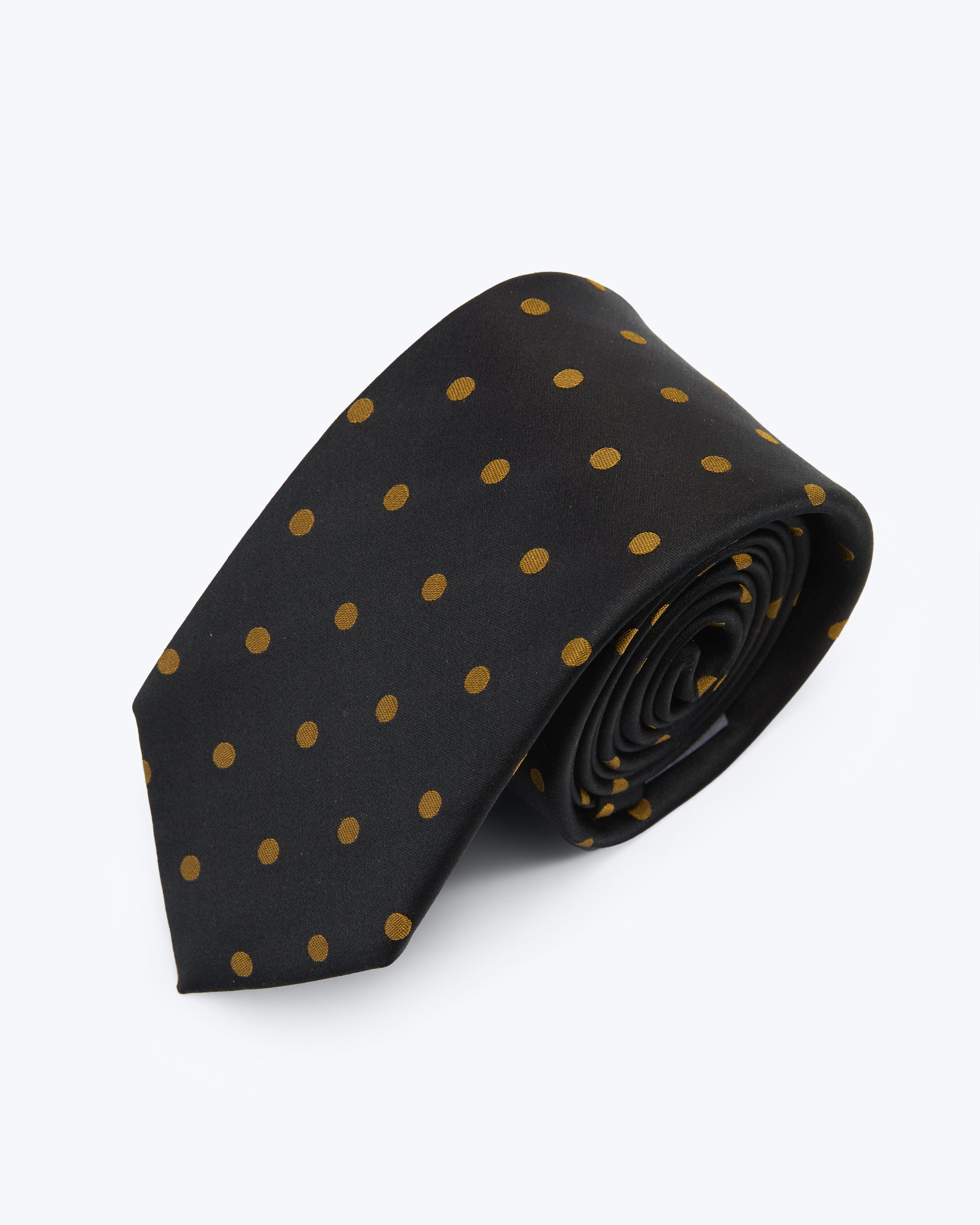Classic Micro Dot Black Silk Tie - KNOTTERY & CO. Silk Tie