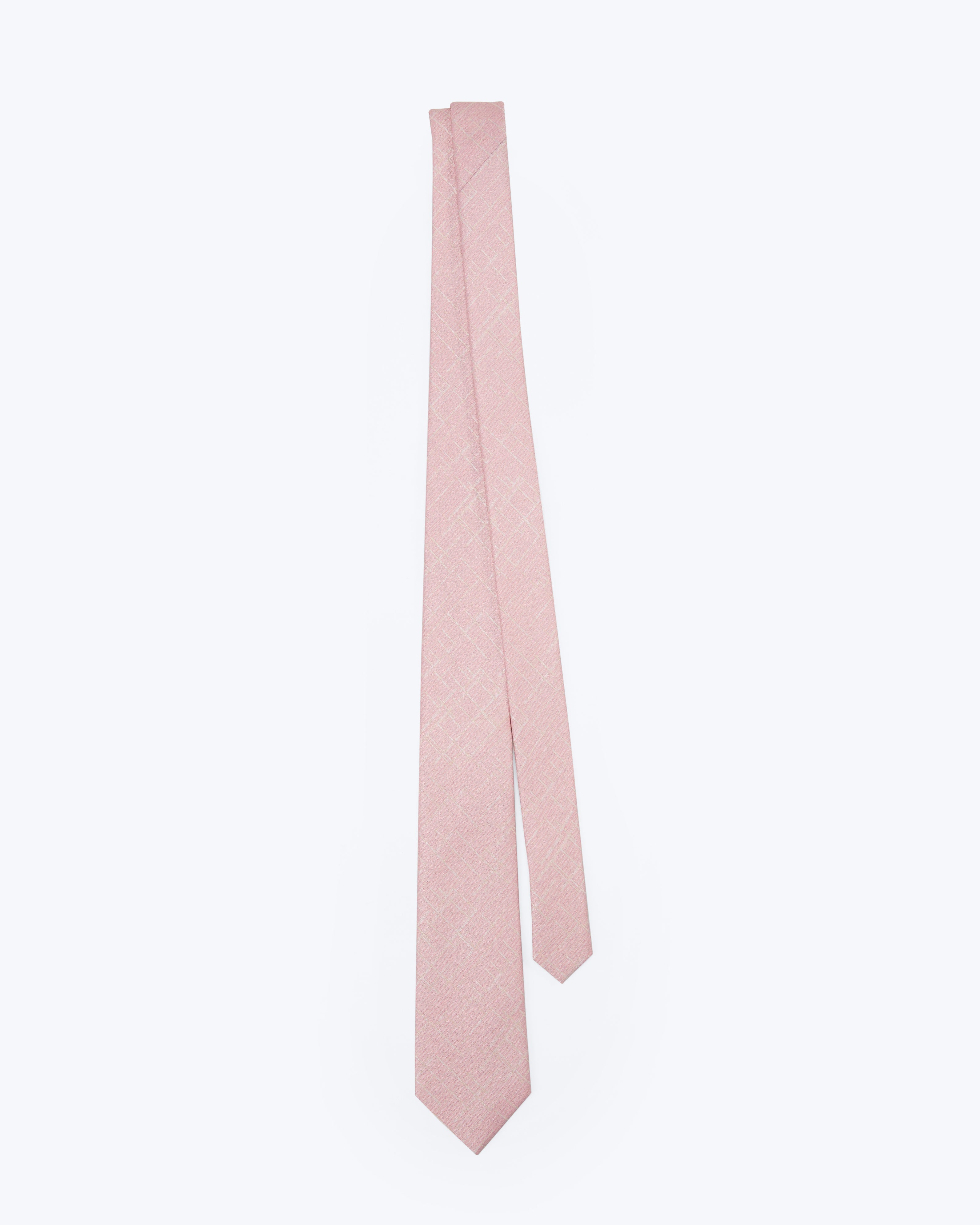 Soft Windowpane Blush Pink Silk Tie - KNOTTERY & CO. Silk Tie