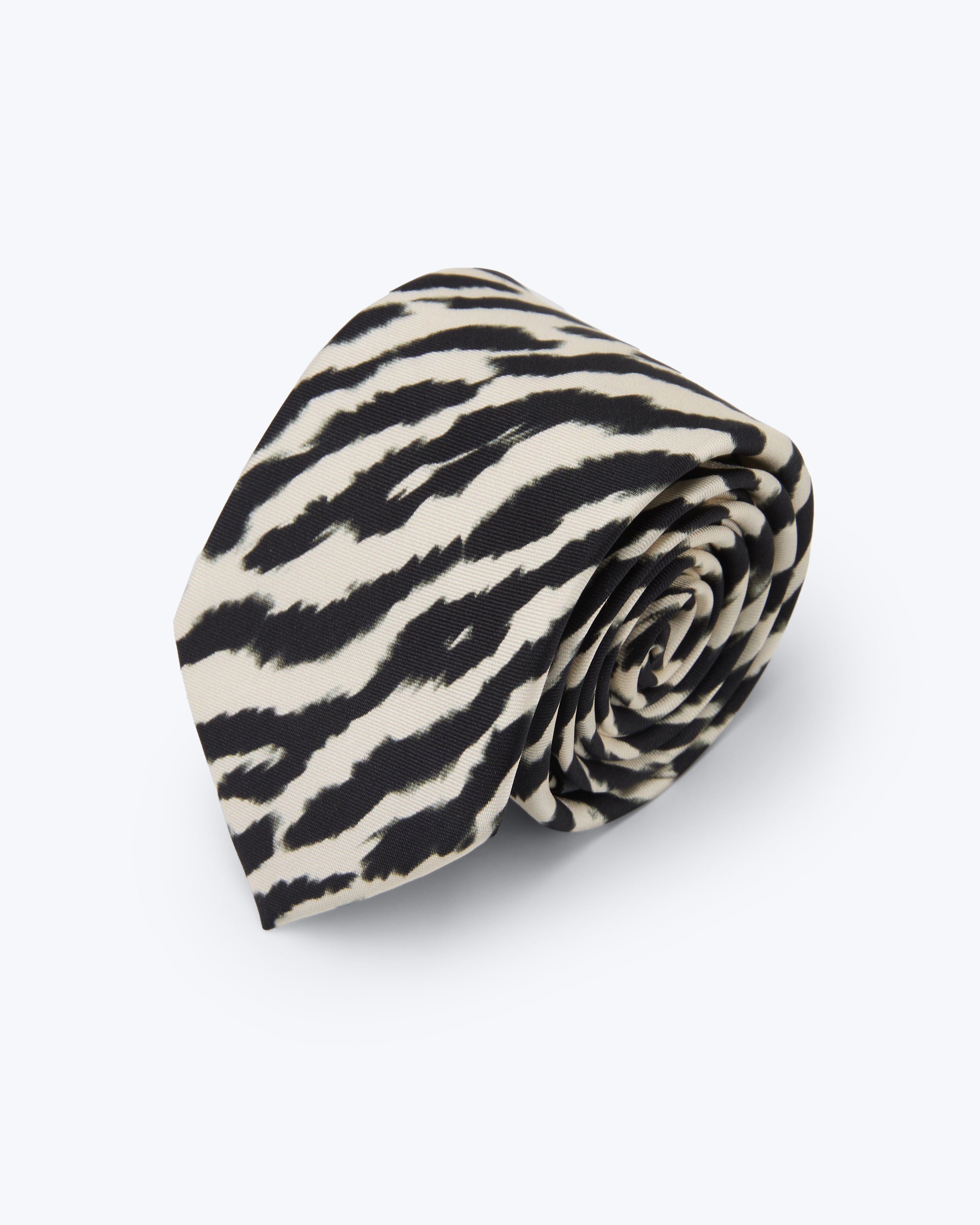 Brushstroke Zebra Ivory Silk Tie - KNOTTERY & CO. Silk Tie