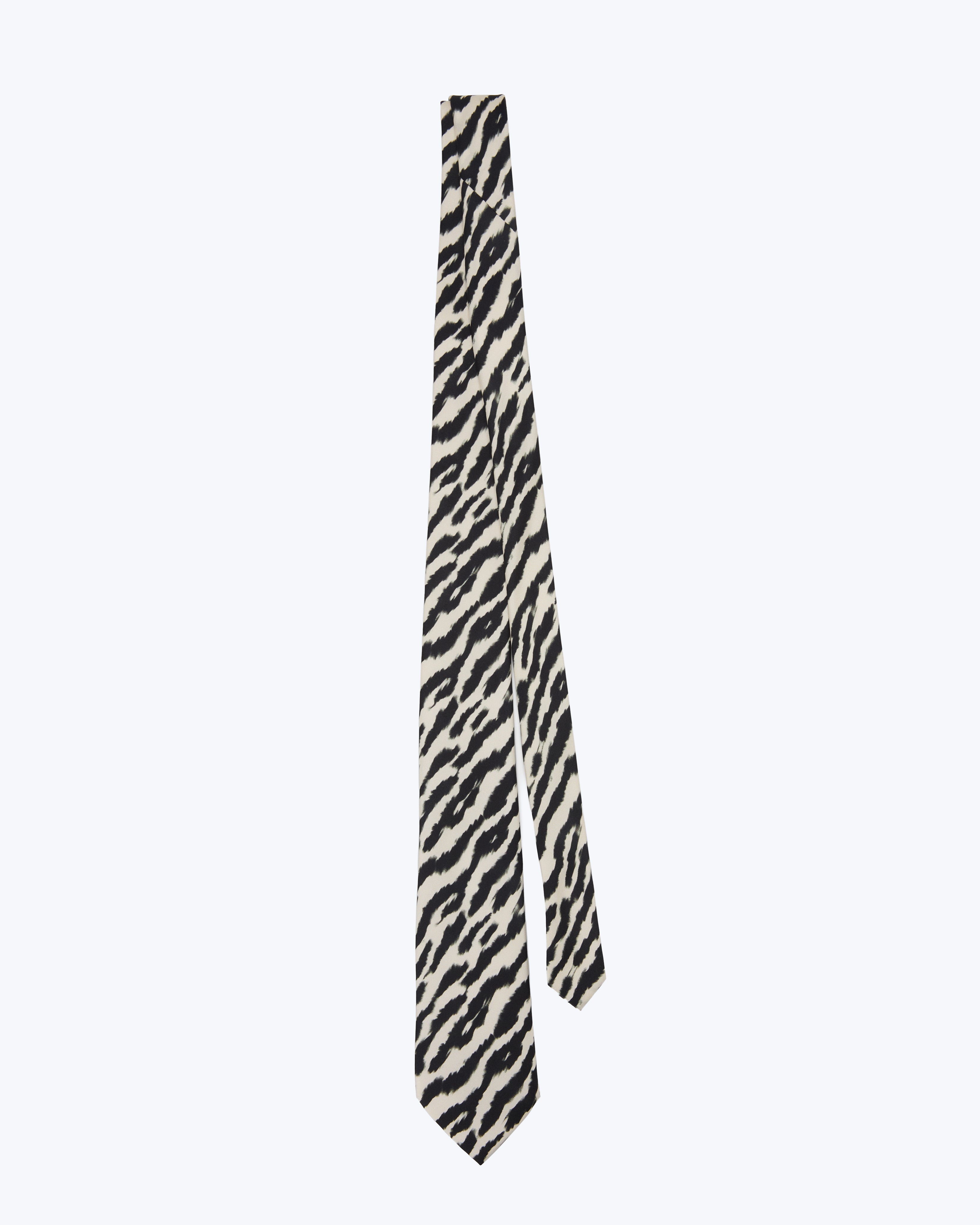 Brushstroke Zebra Ivory Silk Tie - KNOTTERY & CO. Silk Tie