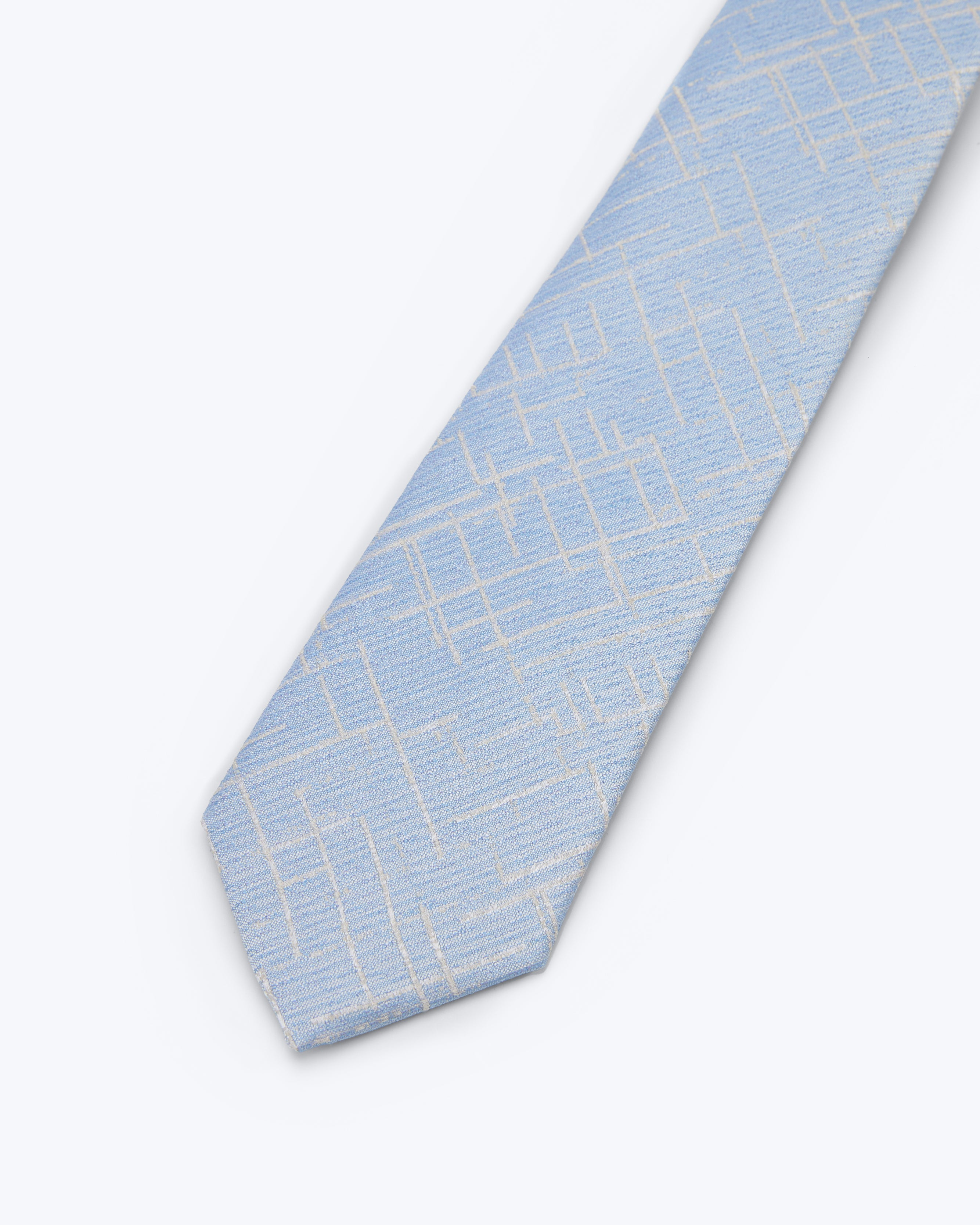 Skyline Crosshatch Blue Silk Tie - KNOTTERY & CO. Silk Tie