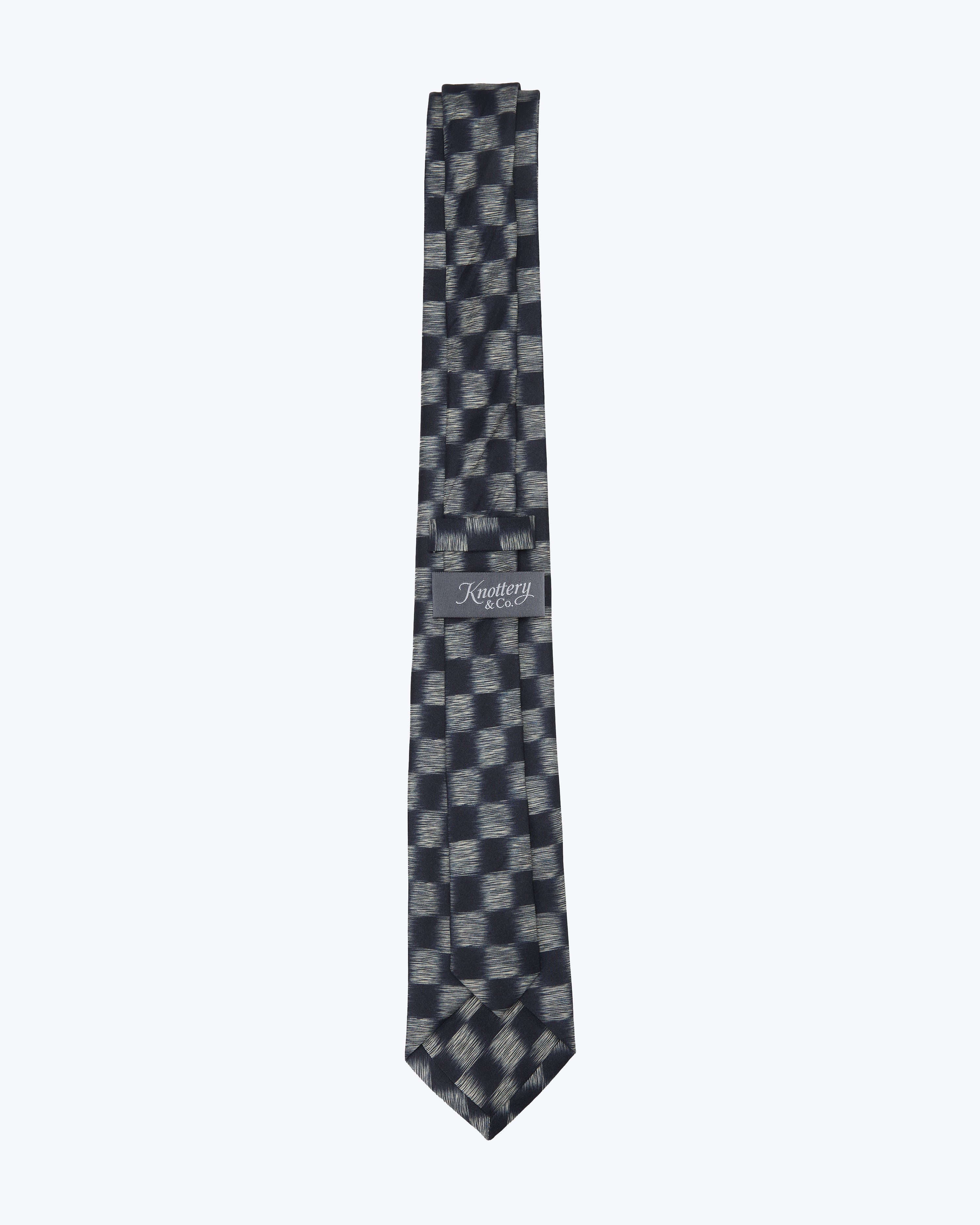 Shadow Check Charcoal Silk Tie - KNOTTERY & CO. Silk Tie