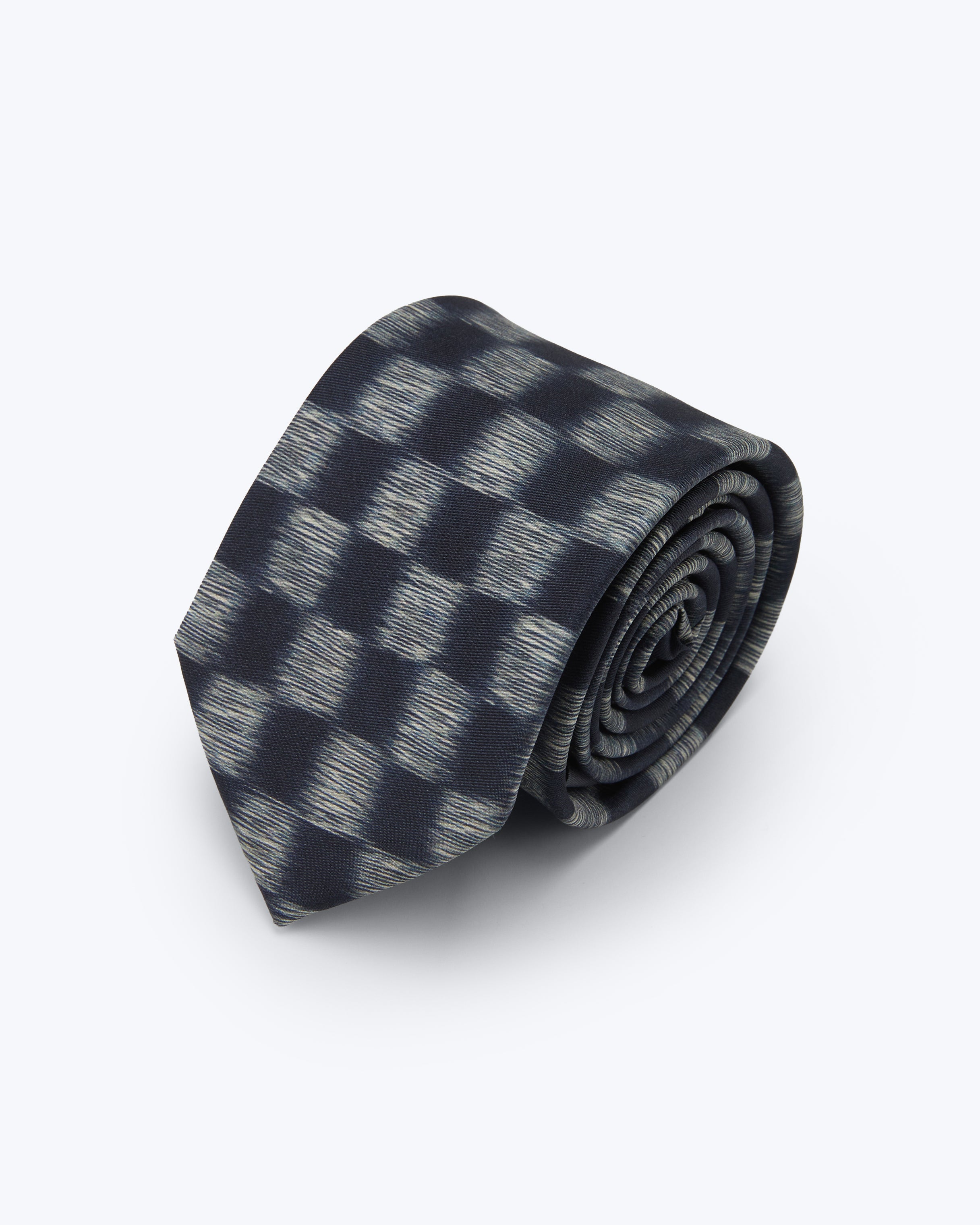 Shadow Check Charcoal Silk Tie - KNOTTERY & CO. Silk Tie