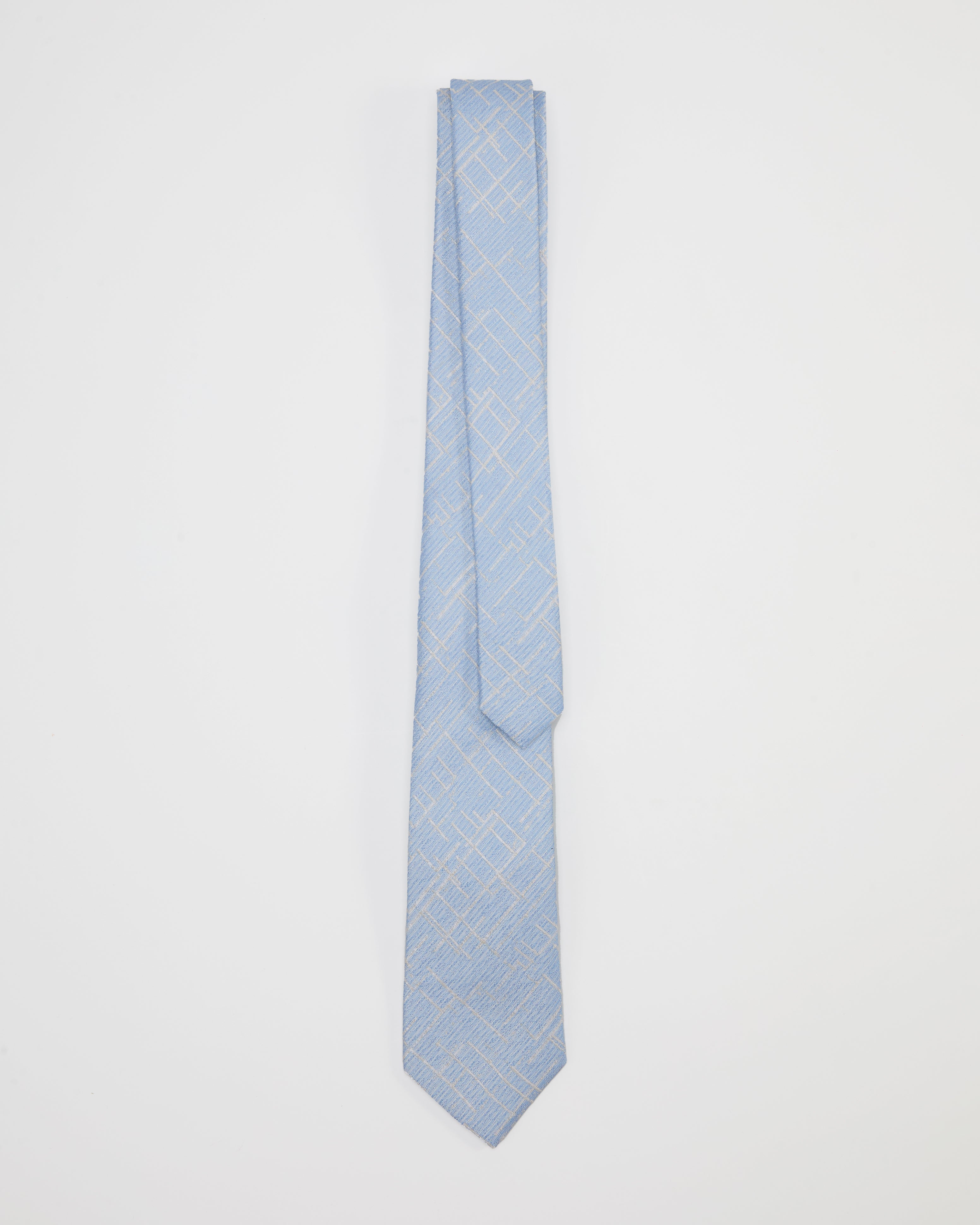 Skyline Crosshatch Blue Silk Tie - KNOTTERY & CO. Silk Tie