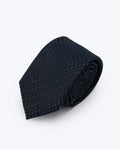 Midnight Lattice Geometry Navy Silk Tie - KNOTTERY & CO. Silk Tie