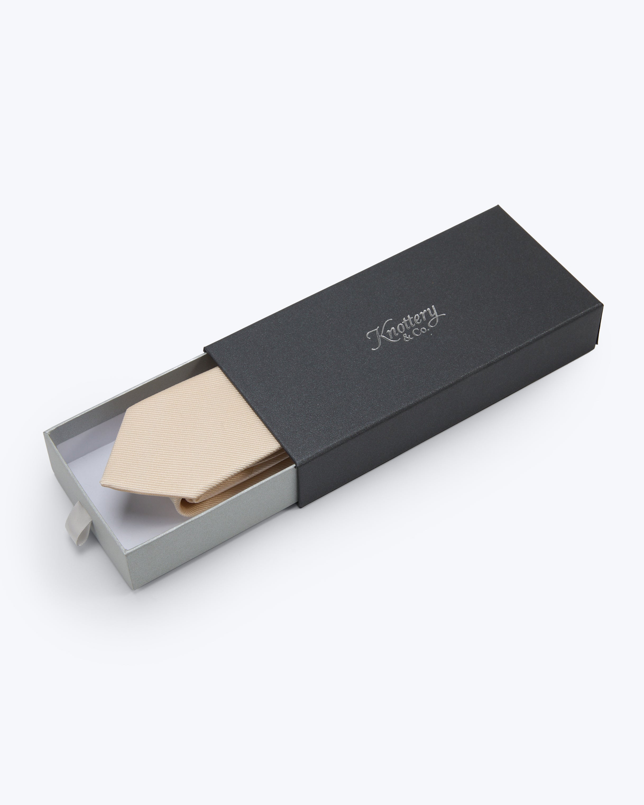 Twill Ivory Silk Tie - KNOTTERY & CO. Silk Tie