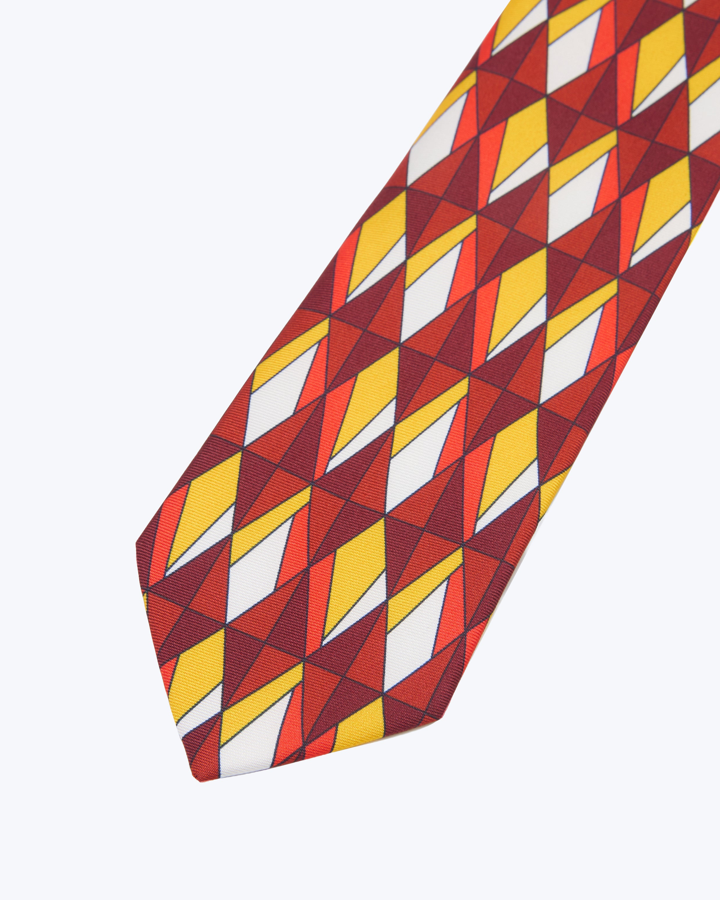 Prism Diamond Crimson Silk Tie - KNOTTERY & CO. Silk Tie