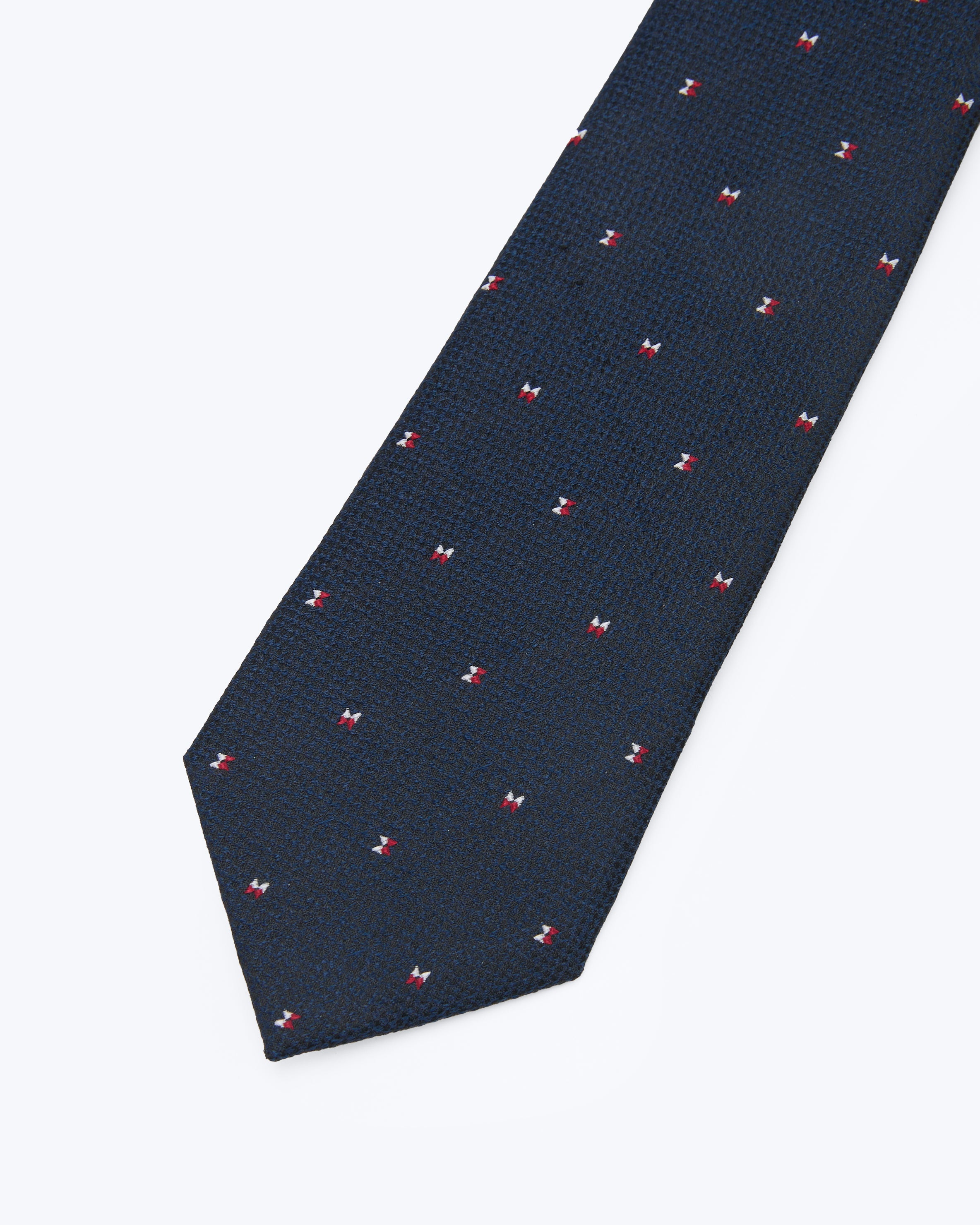 Mini Double Bow Navy Silk Tie - KNOTTERY & CO. Silk Tie