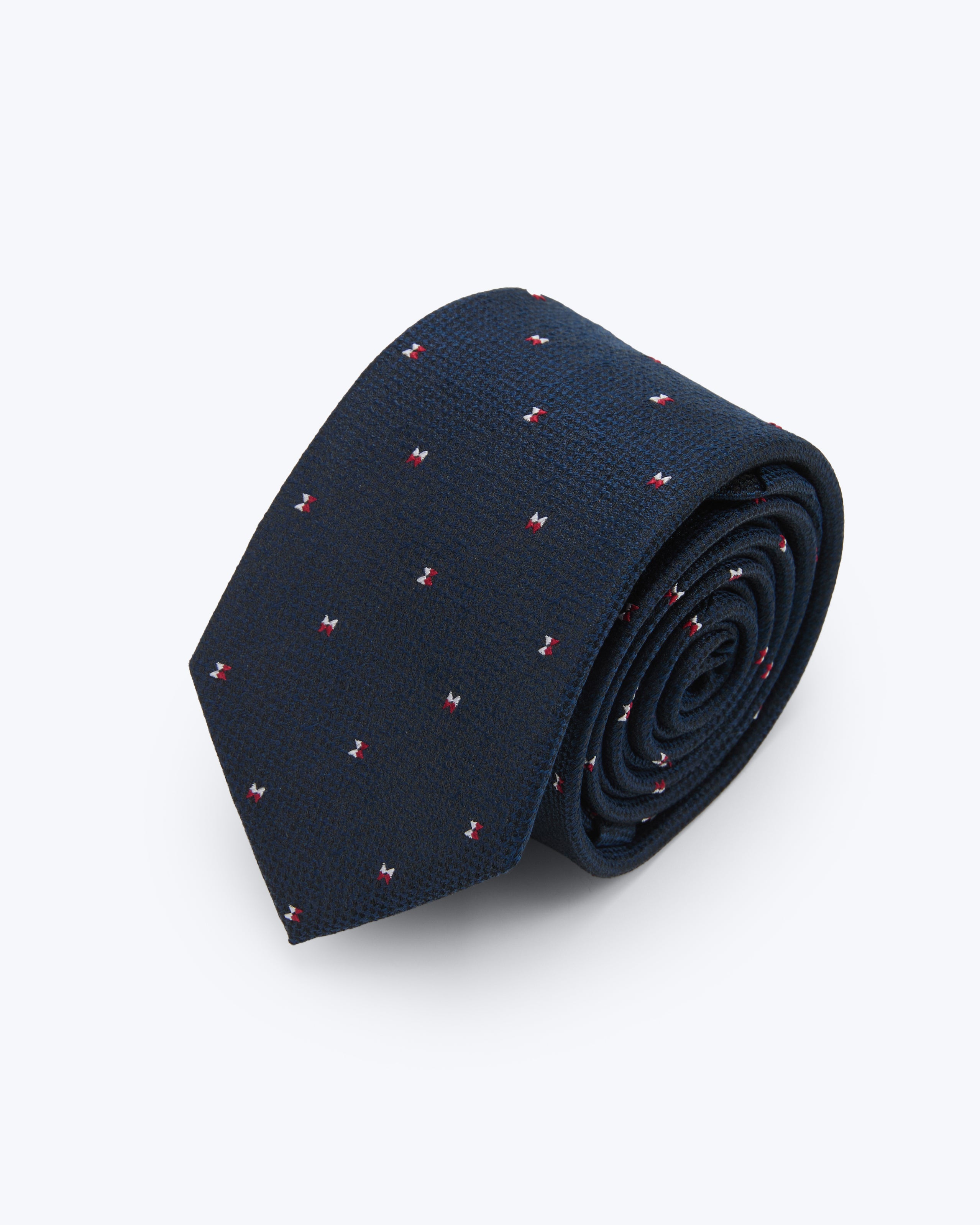 Mini Double Bow Navy Silk Tie - KNOTTERY & CO. Silk Tie
