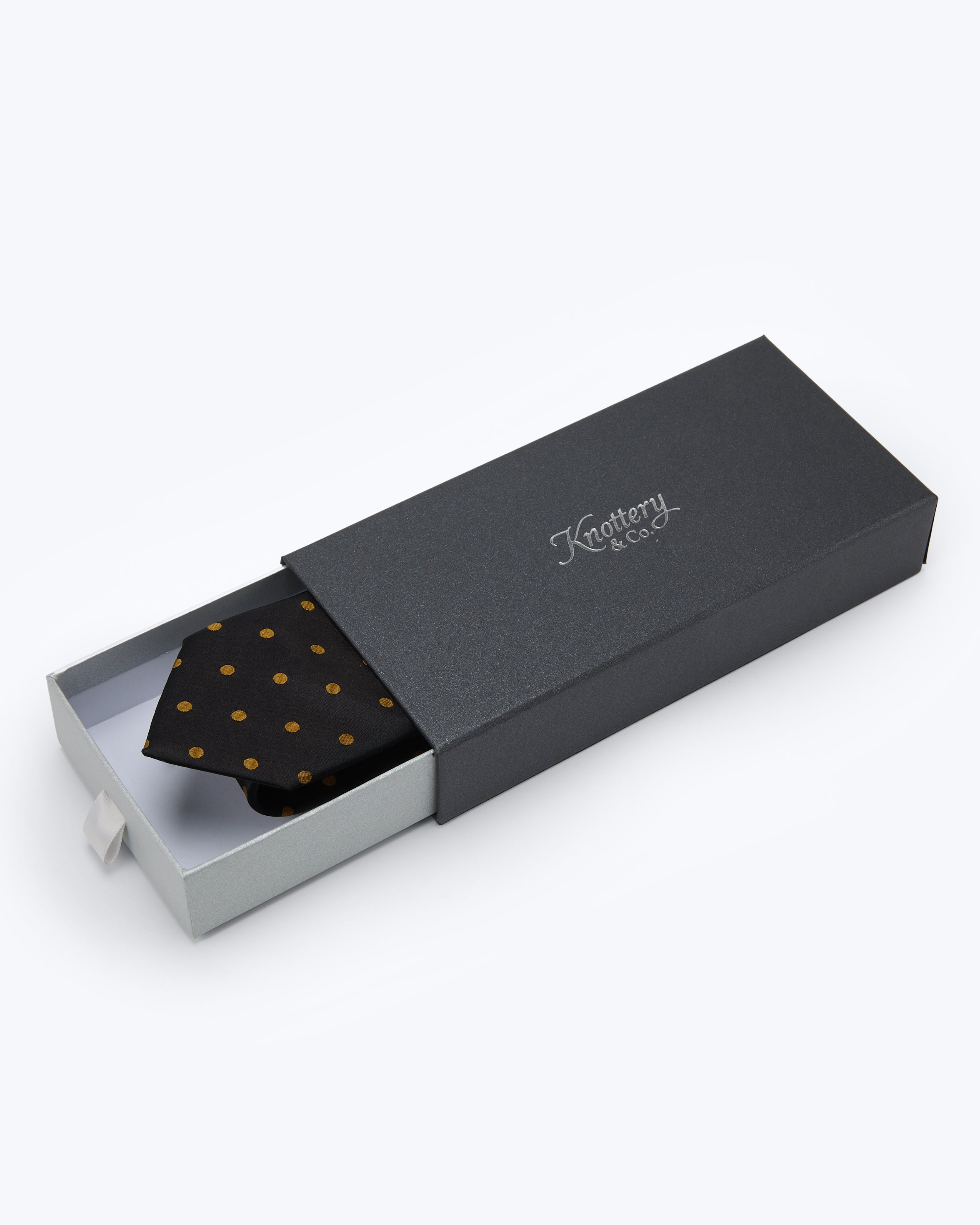 Classic Micro Dot Black Silk Tie - KNOTTERY & CO. Silk Tie