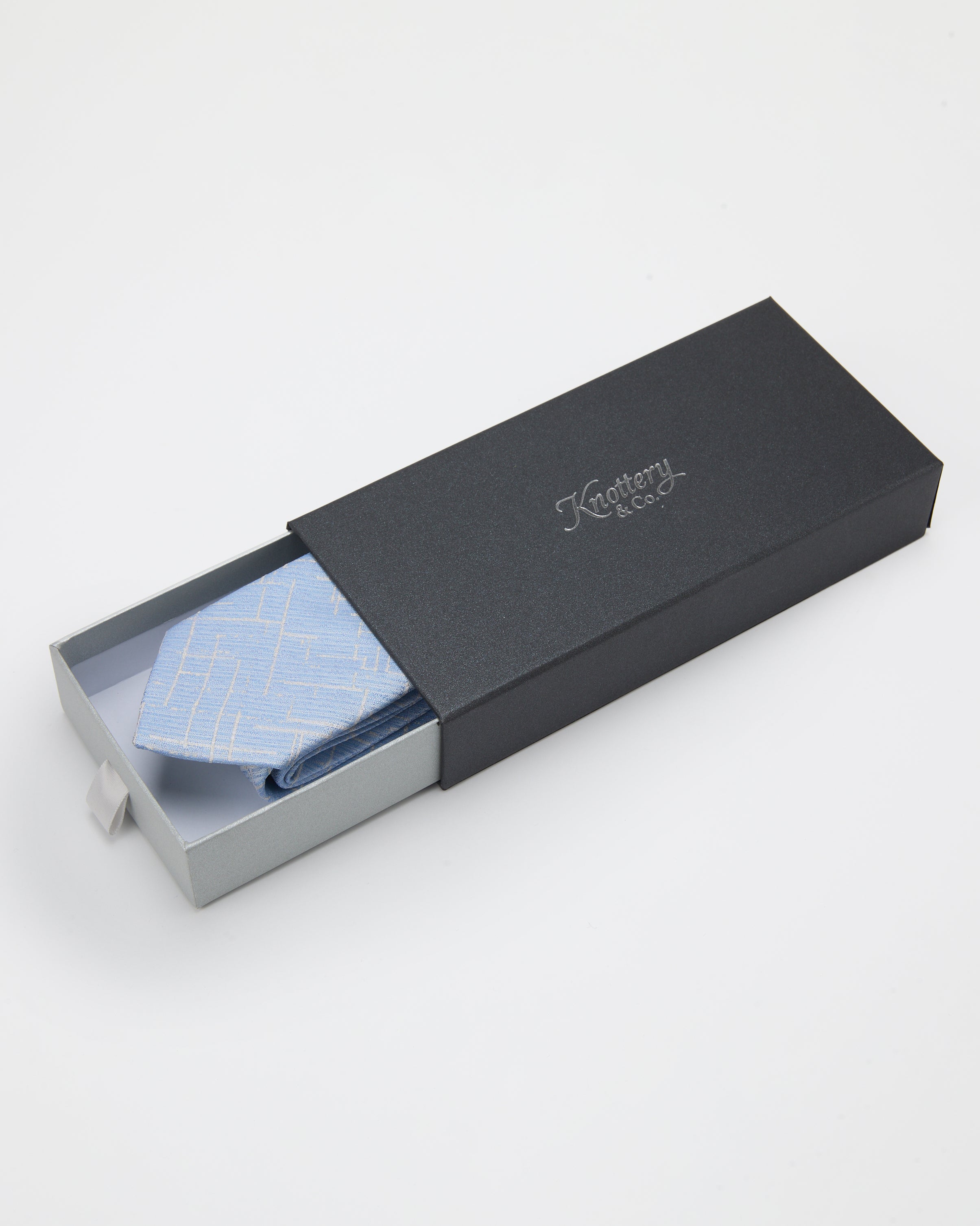 Skyline Crosshatch Blue Silk Tie - KNOTTERY & CO. Silk Tie
