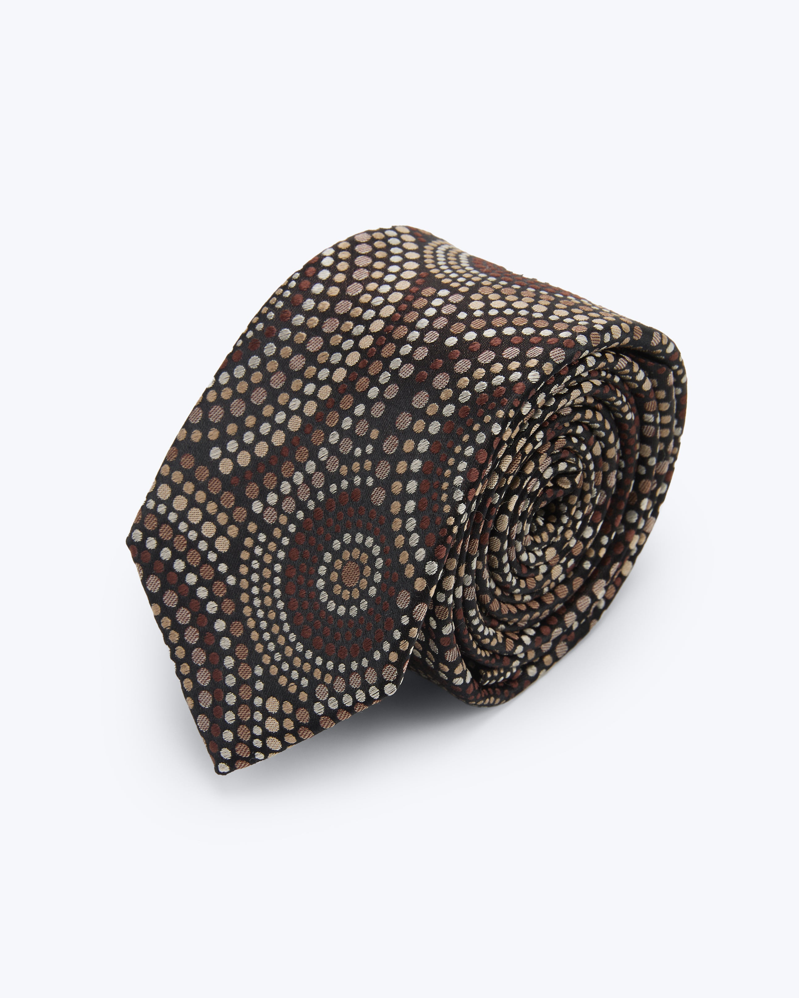 Concentric Dot Espresso Silk Tie - KNOTTERY & CO. Silk Tie