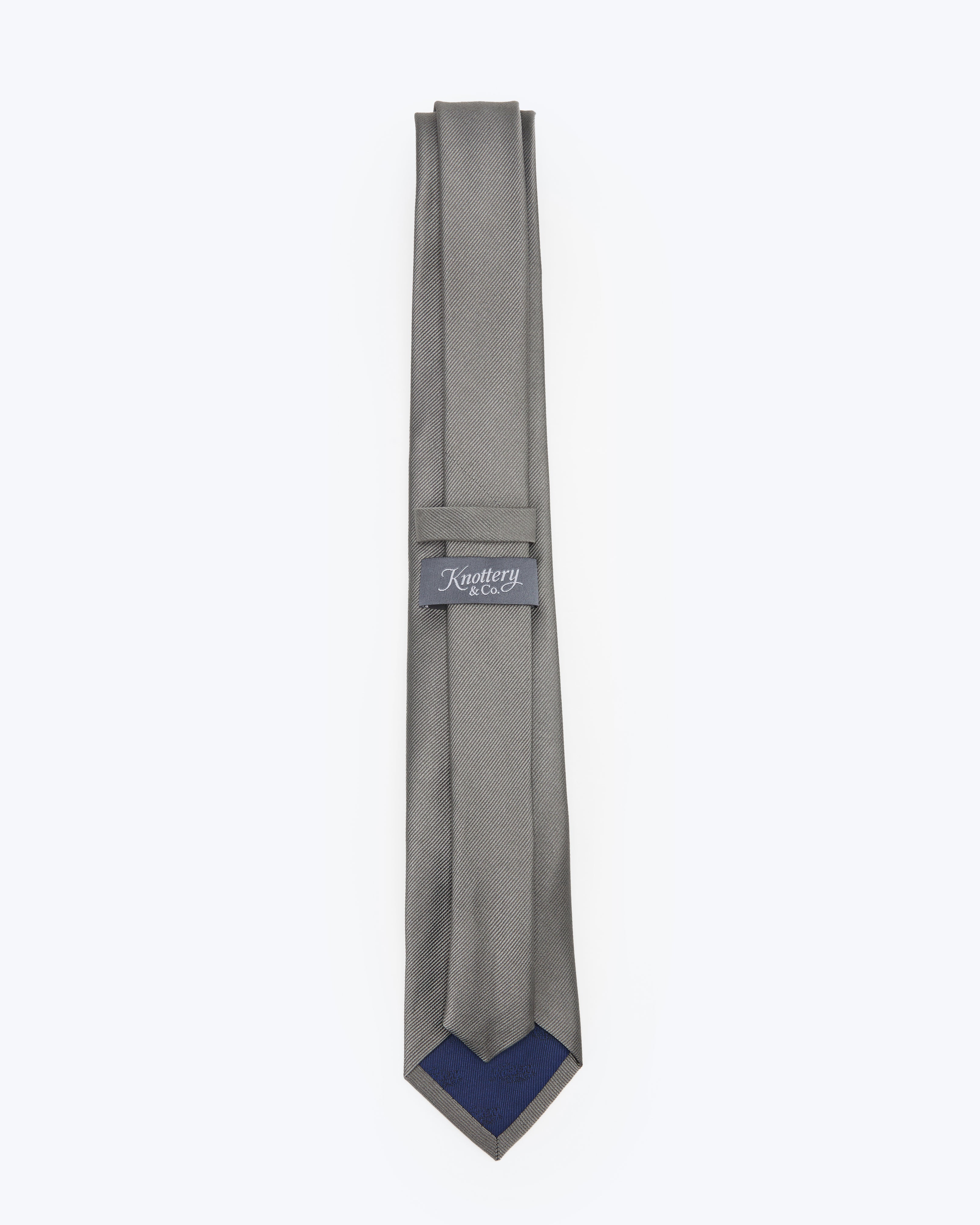 Twill Stone Grey Silk Tie - KNOTTERY & CO. Silk Tie