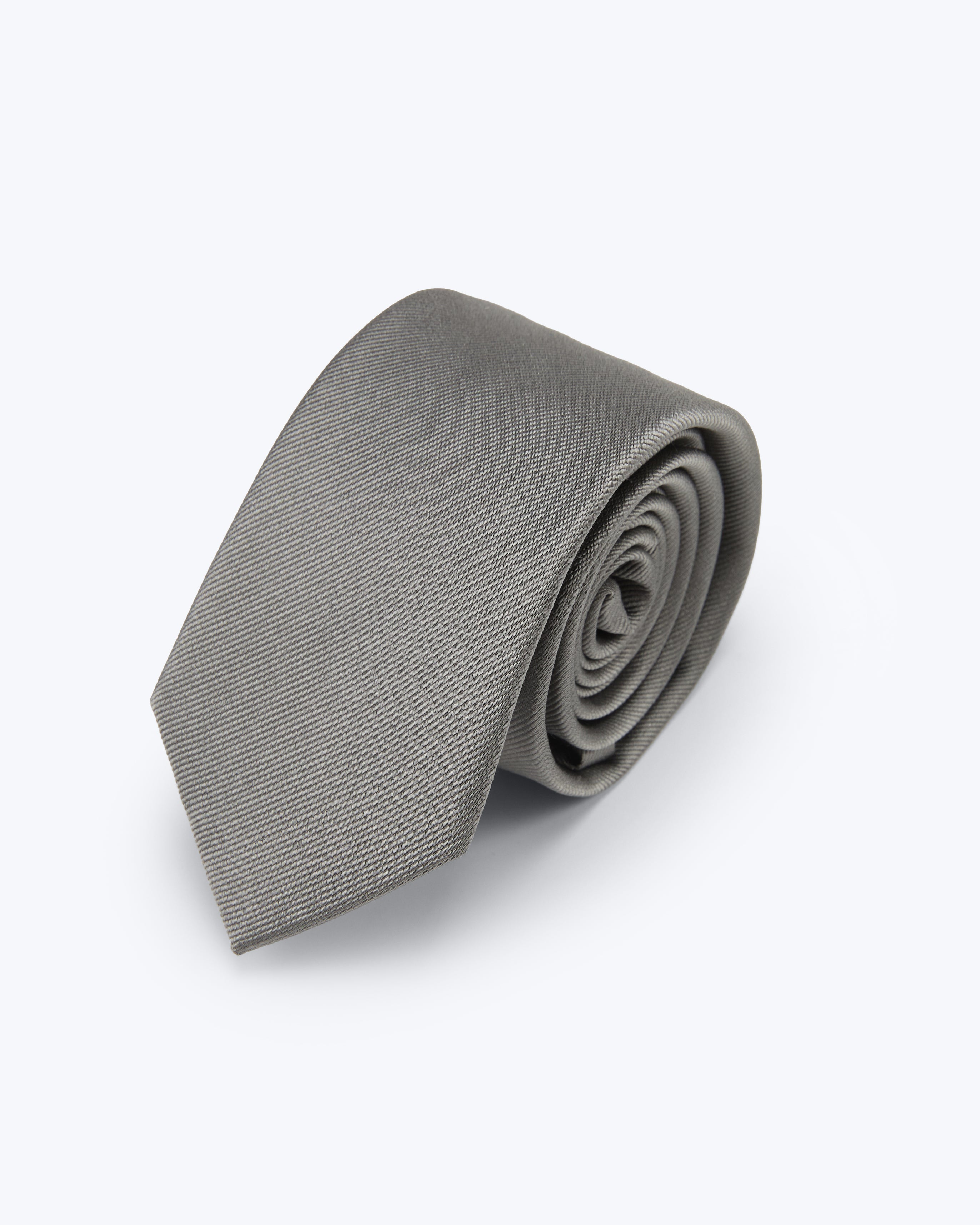 Twill Stone Grey Silk Tie - KNOTTERY & CO. Silk Tie