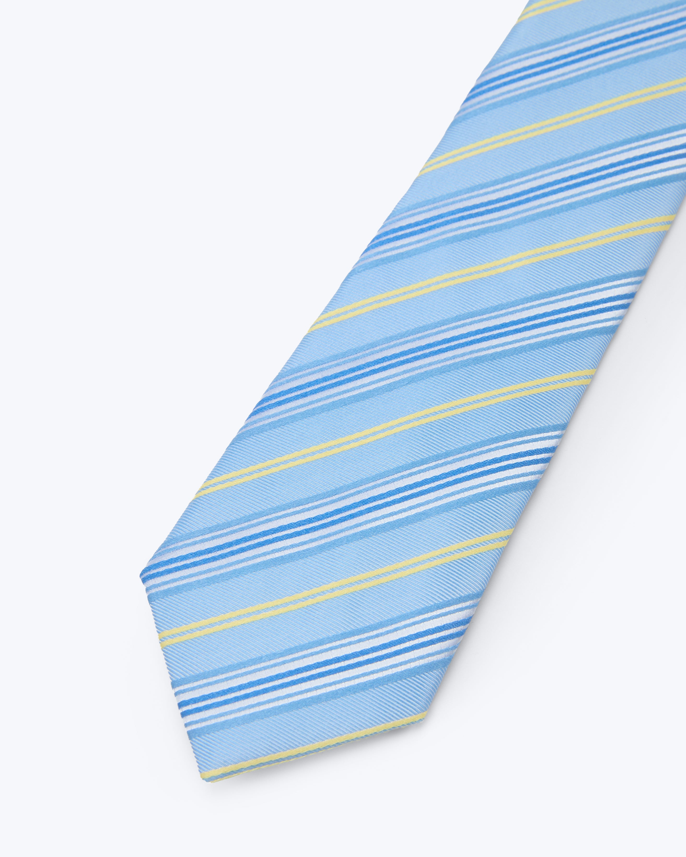 Oxford Multi-Stripe Sky Silk Tie - KNOTTERY & CO. Silk Tie