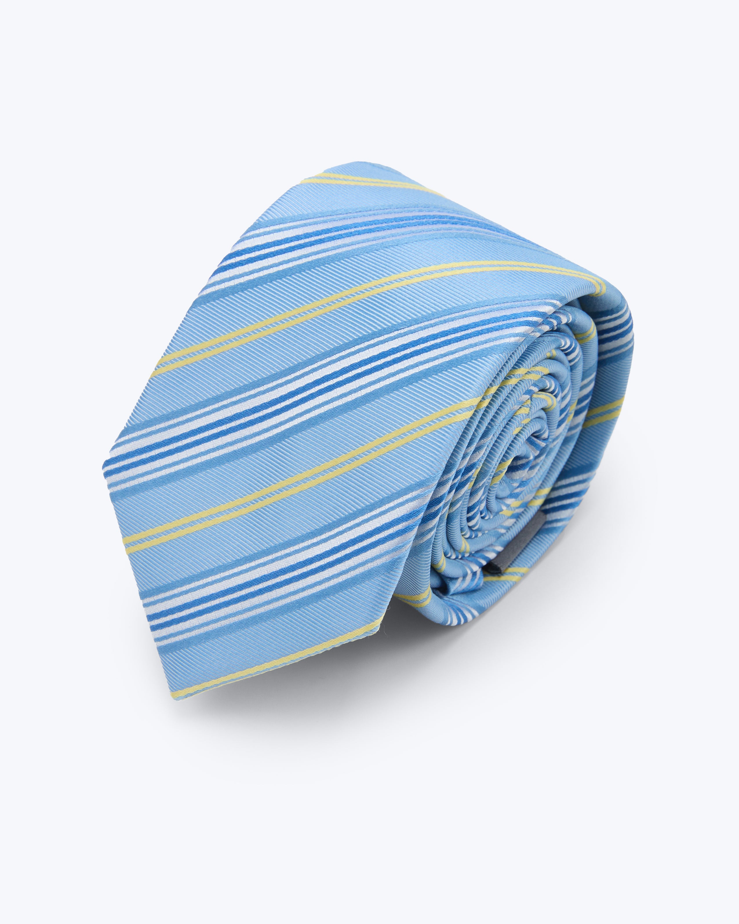 Oxford Multi-Stripe Sky Silk Tie - KNOTTERY & CO. Silk Tie