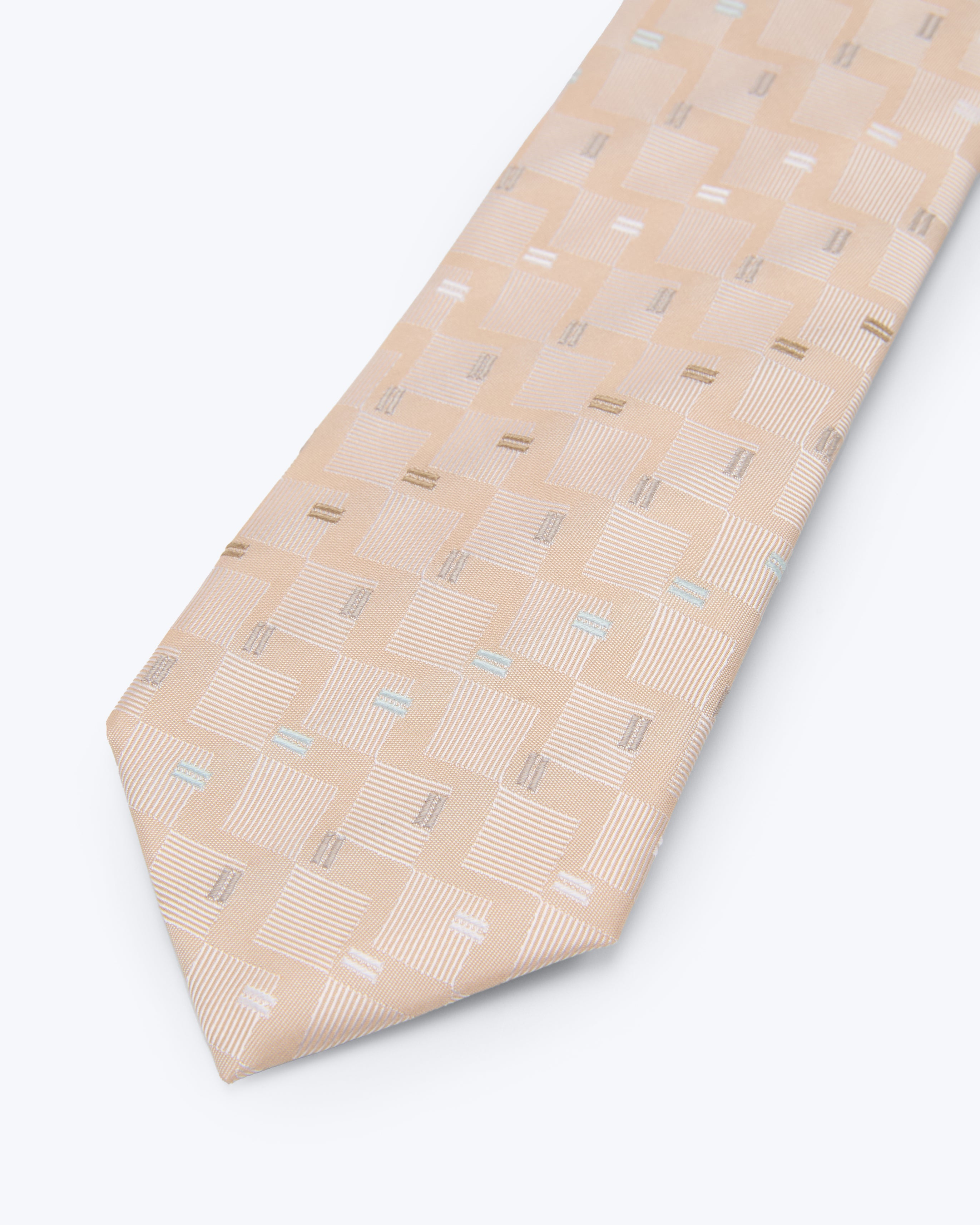 Linear Mosaic Sand Silk Tie - KNOTTERY & CO. Silk Tie