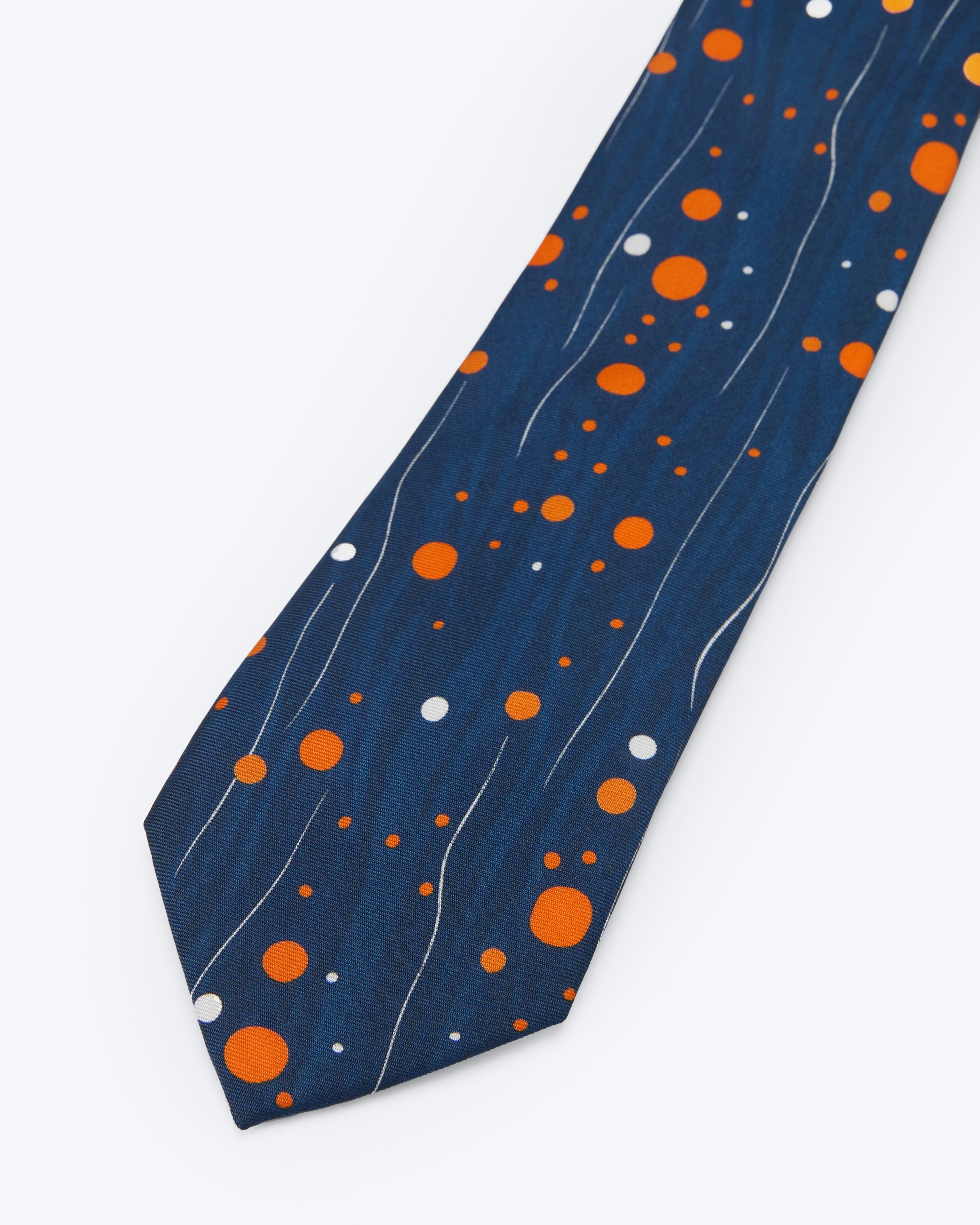 Constellation Dot Navy Silk Tie - KNOTTERY & CO. Silk Tie
