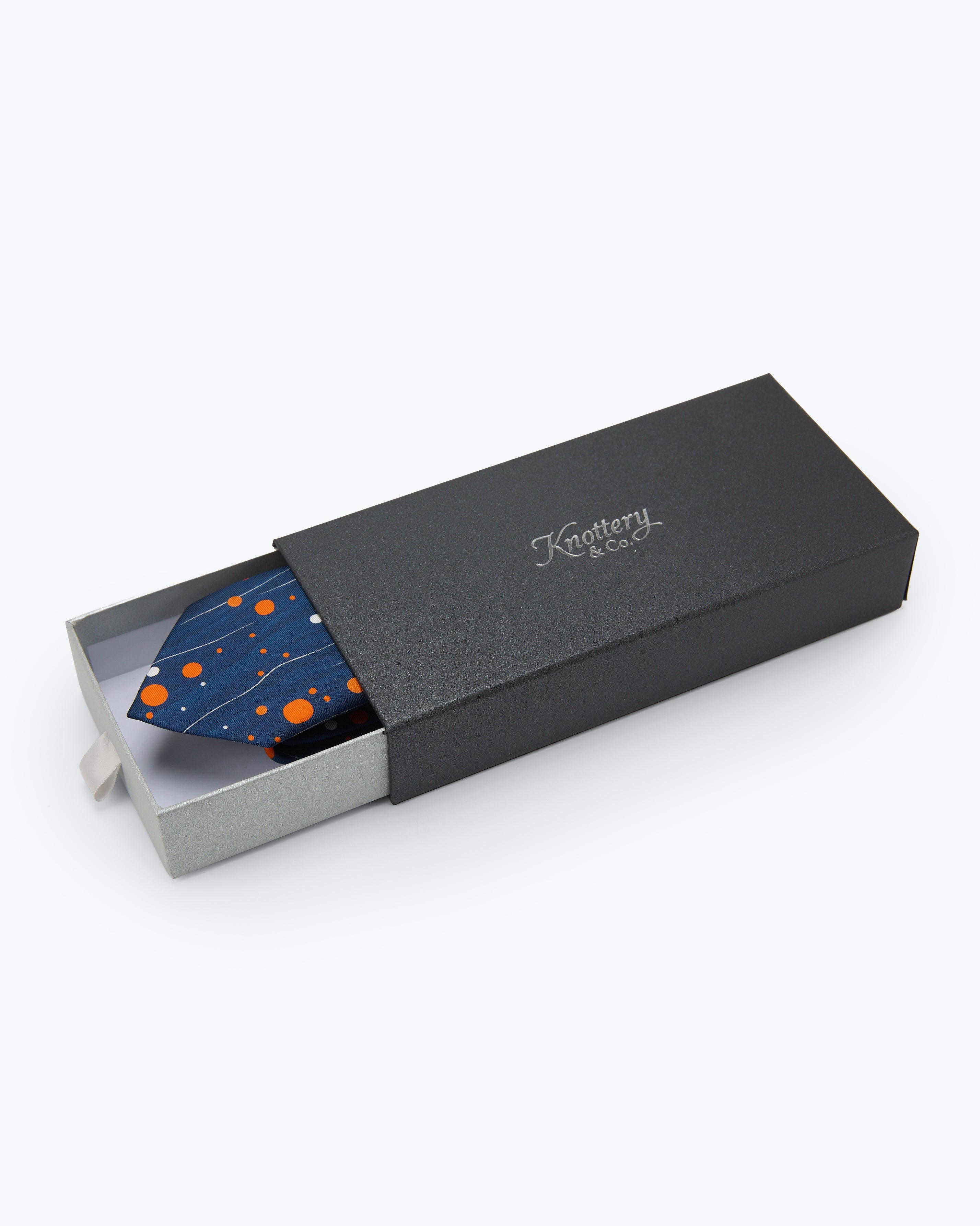 Constellation Dot Navy Silk Tie - KNOTTERY & CO. Silk Tie