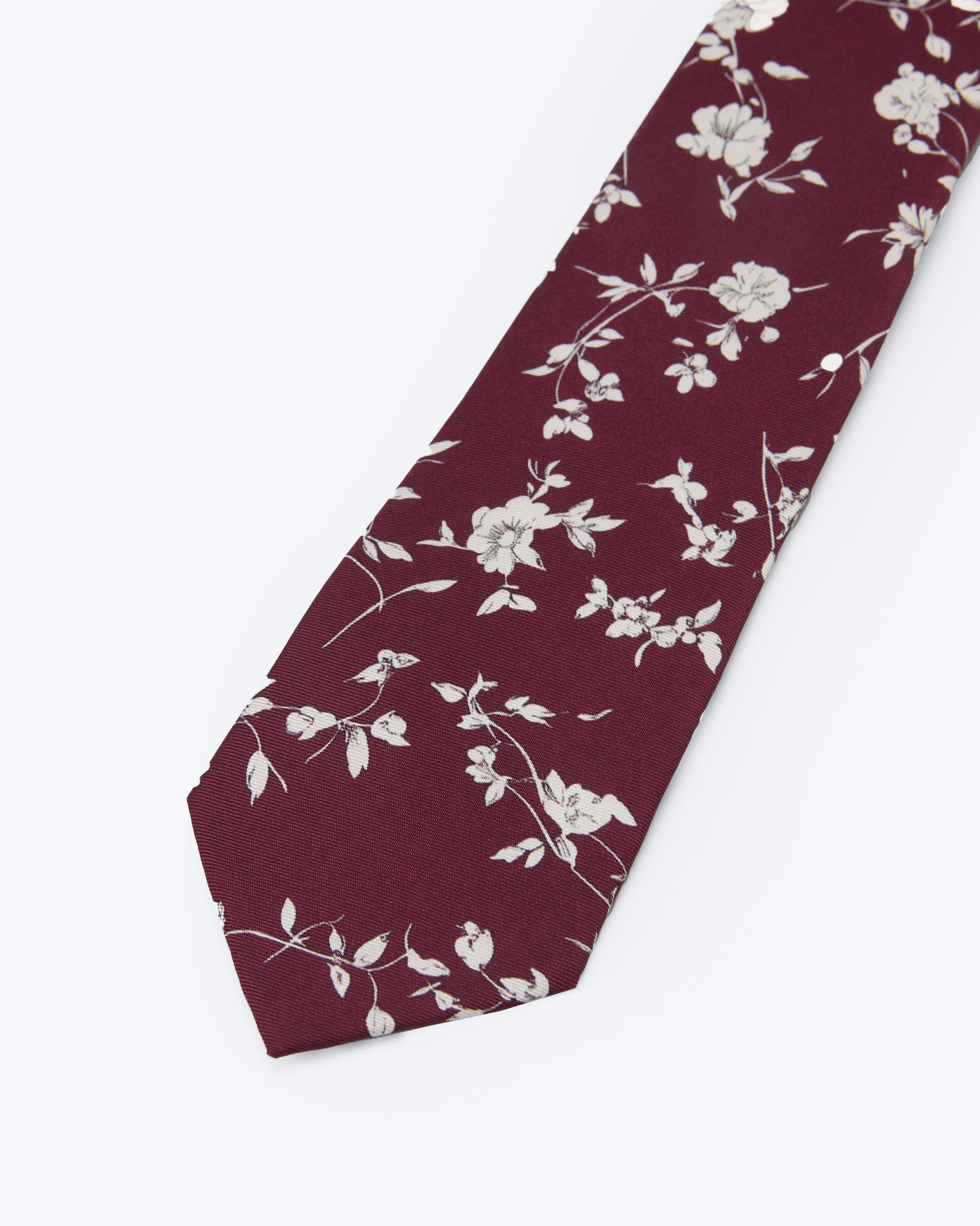 Botanical Vine Burgundy Silk Tie - KNOTTERY & CO. Silk Tie