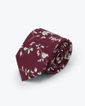 Botanical Vine Burgundy Silk Tie - KNOTTERY & CO. Silk Tie