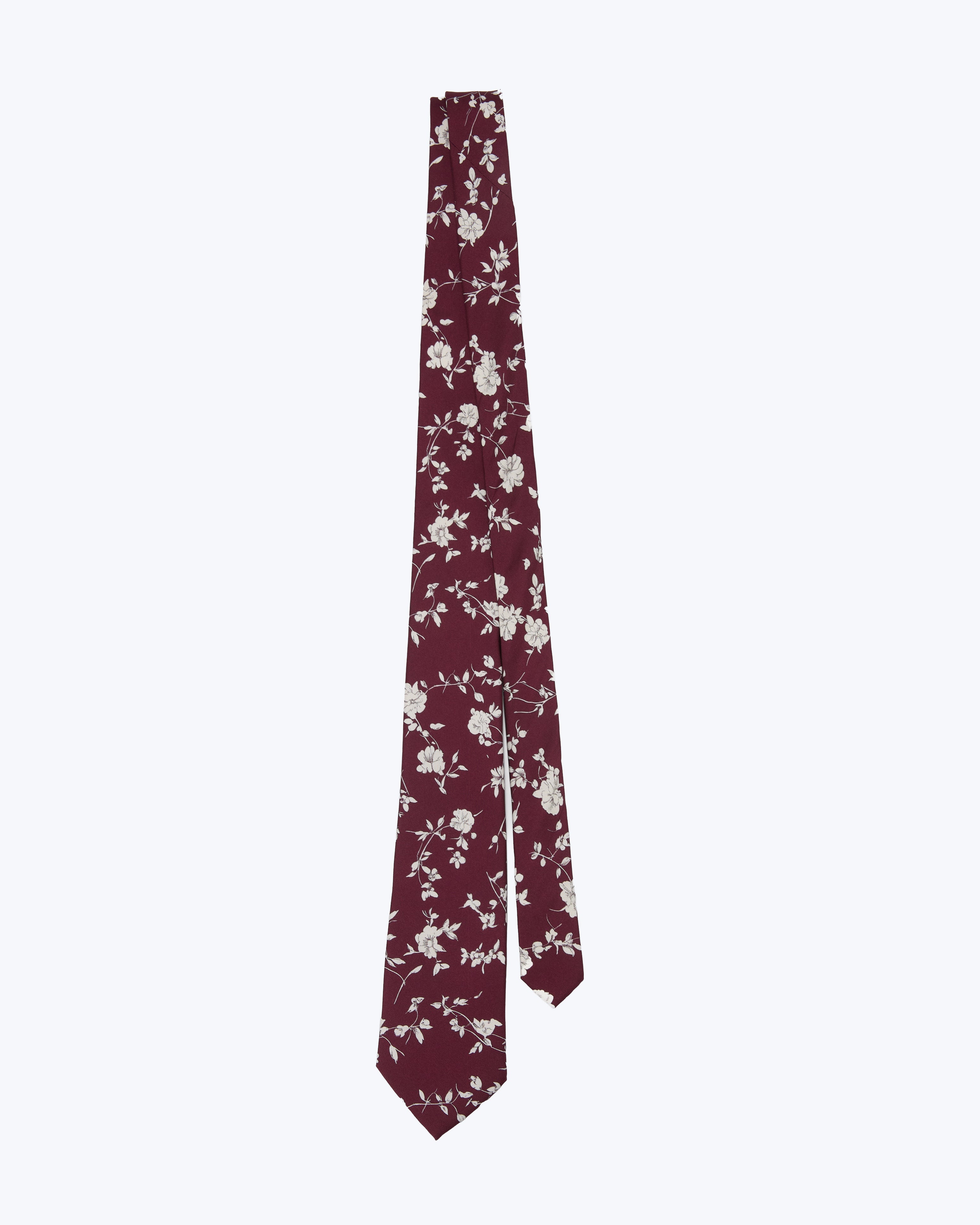 Botanical Vine Burgundy Silk Tie - KNOTTERY & CO. Silk Tie