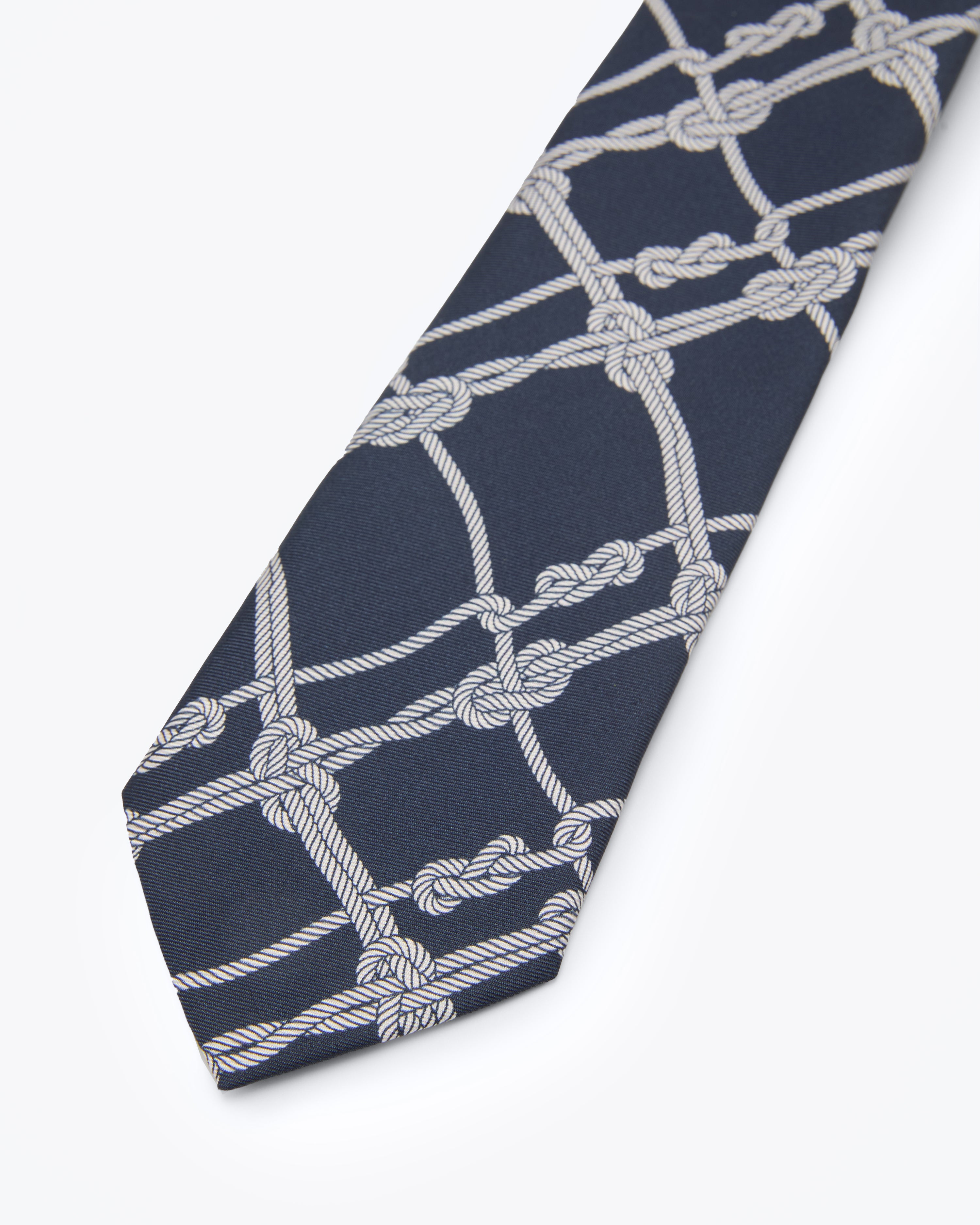 Mariner Knot Navy Silk Tie - KNOTTERY & CO. Silk Tie