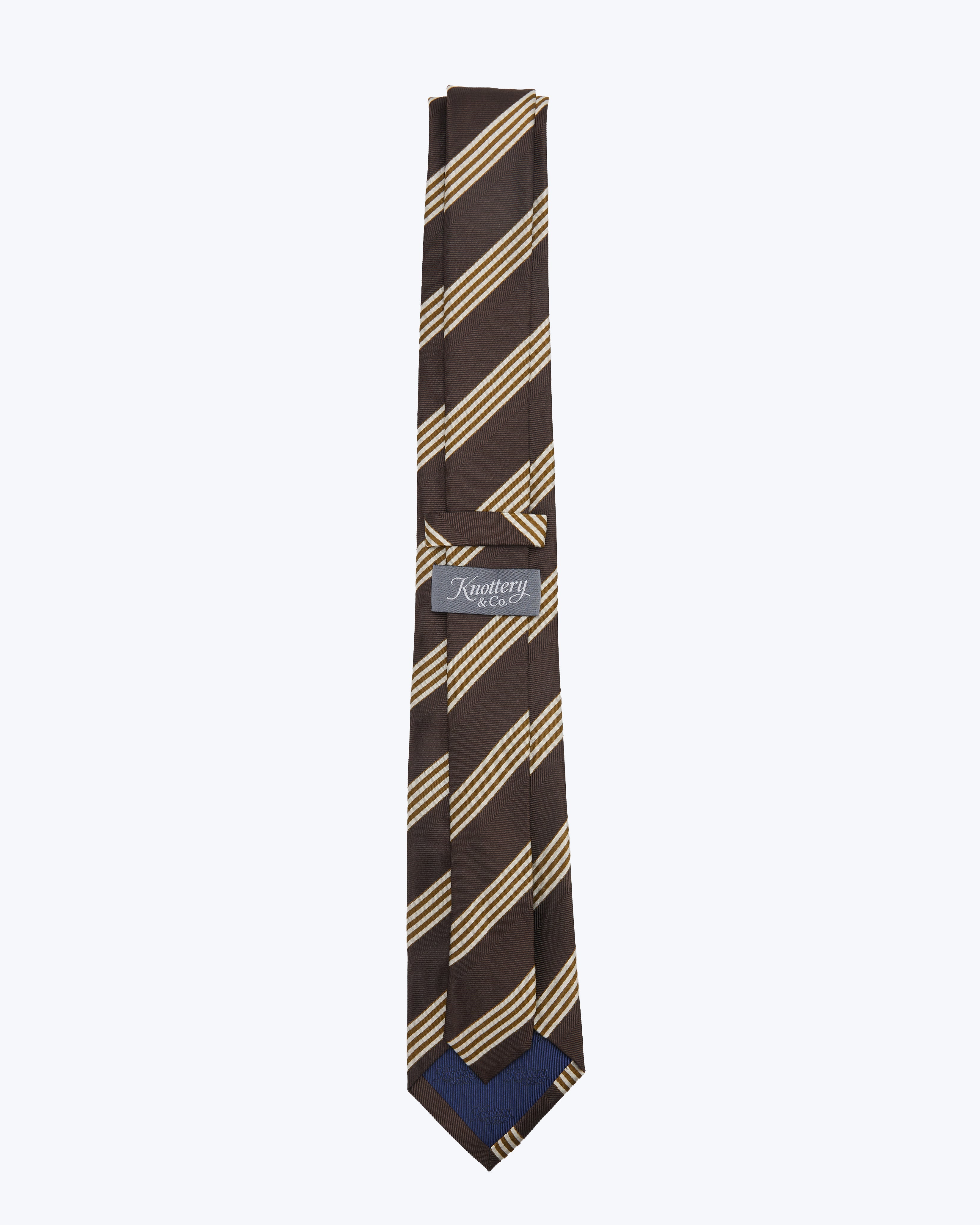 Heritage Stripe Chestnut Silk Tie - KNOTTERY & CO. Silk Tie
