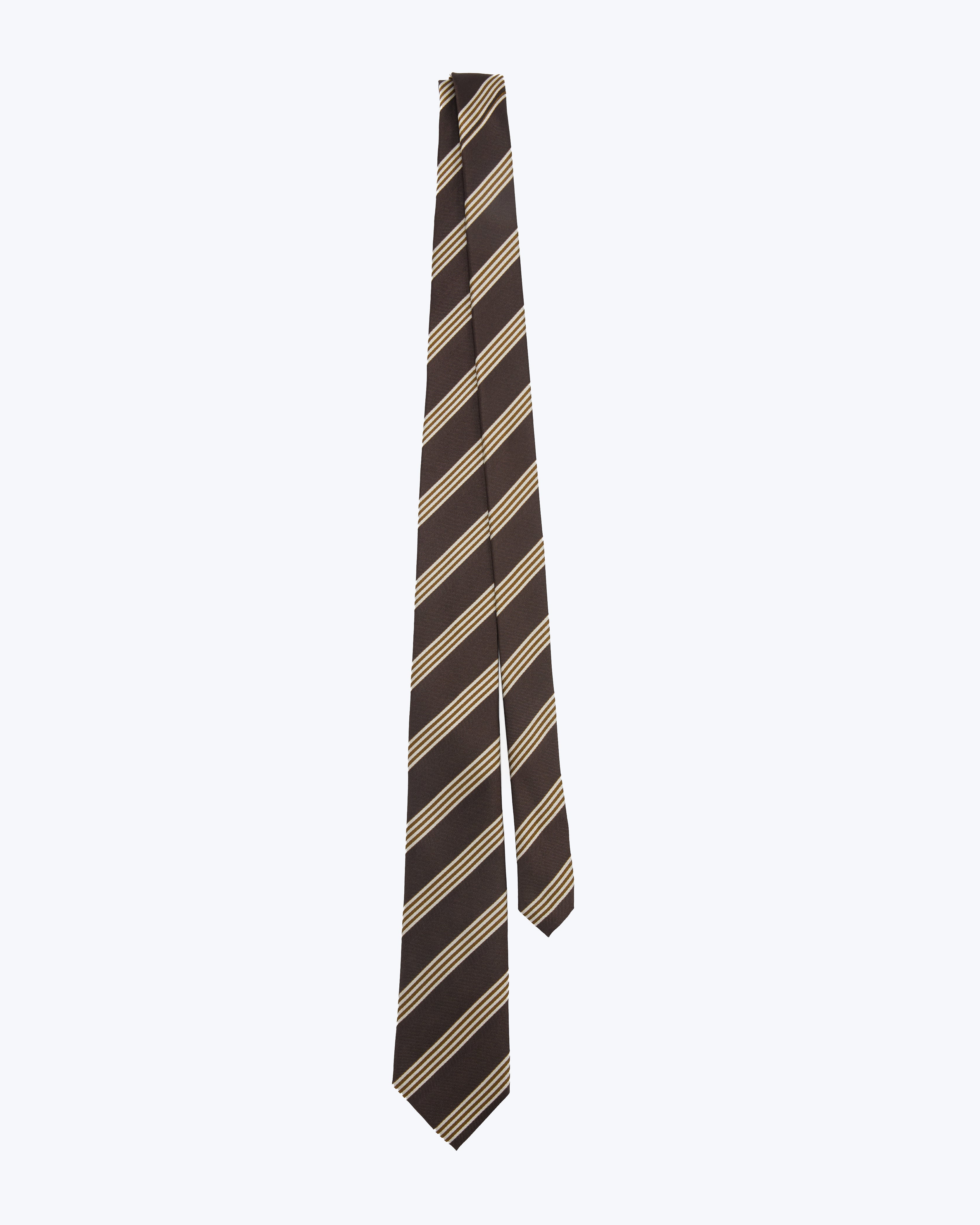 Heritage Stripe Chestnut Silk Tie - KNOTTERY & CO. Silk Tie