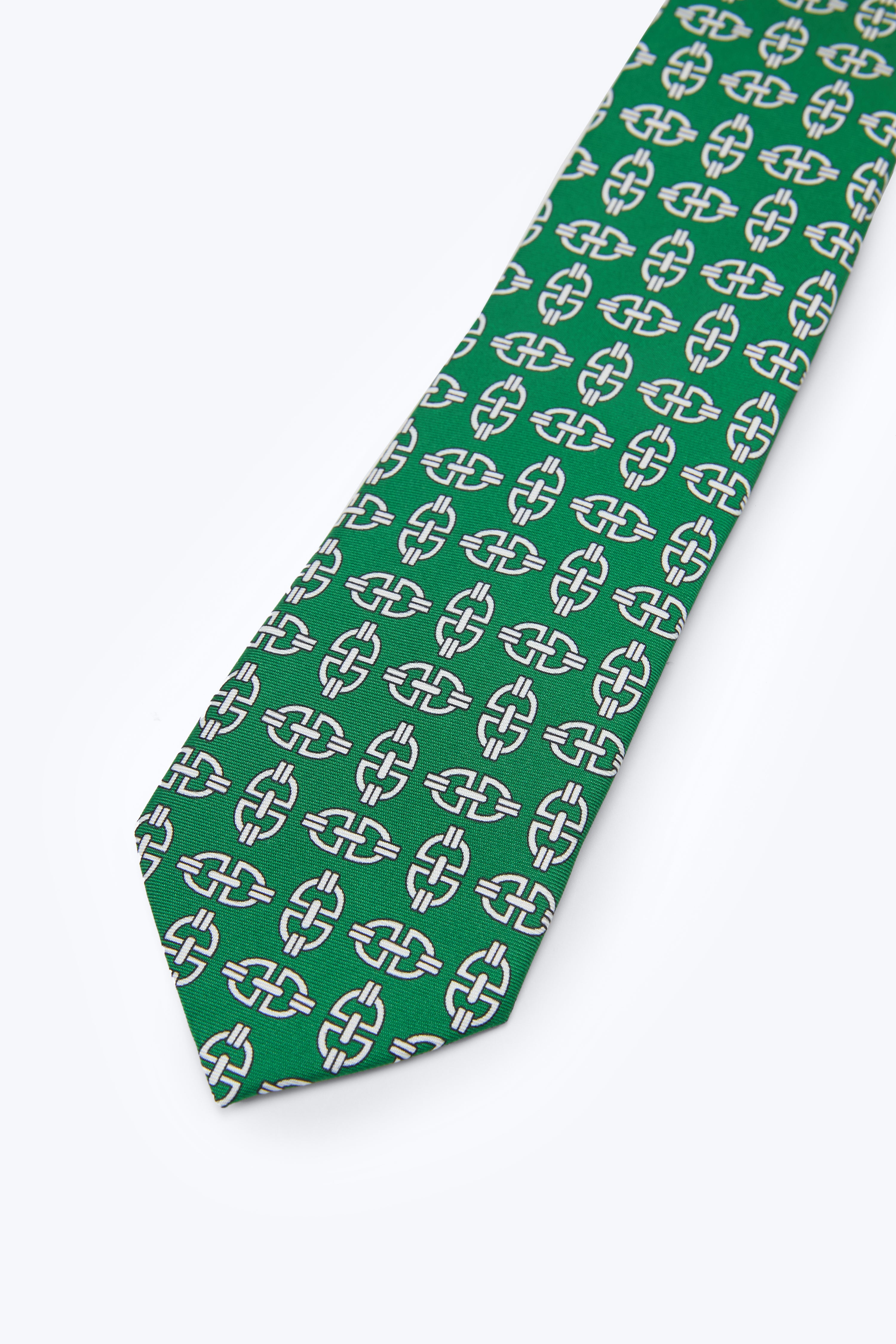 Interlocking Chain Emerald Silk Tie - KNOTTERY & CO. Silk Tie
