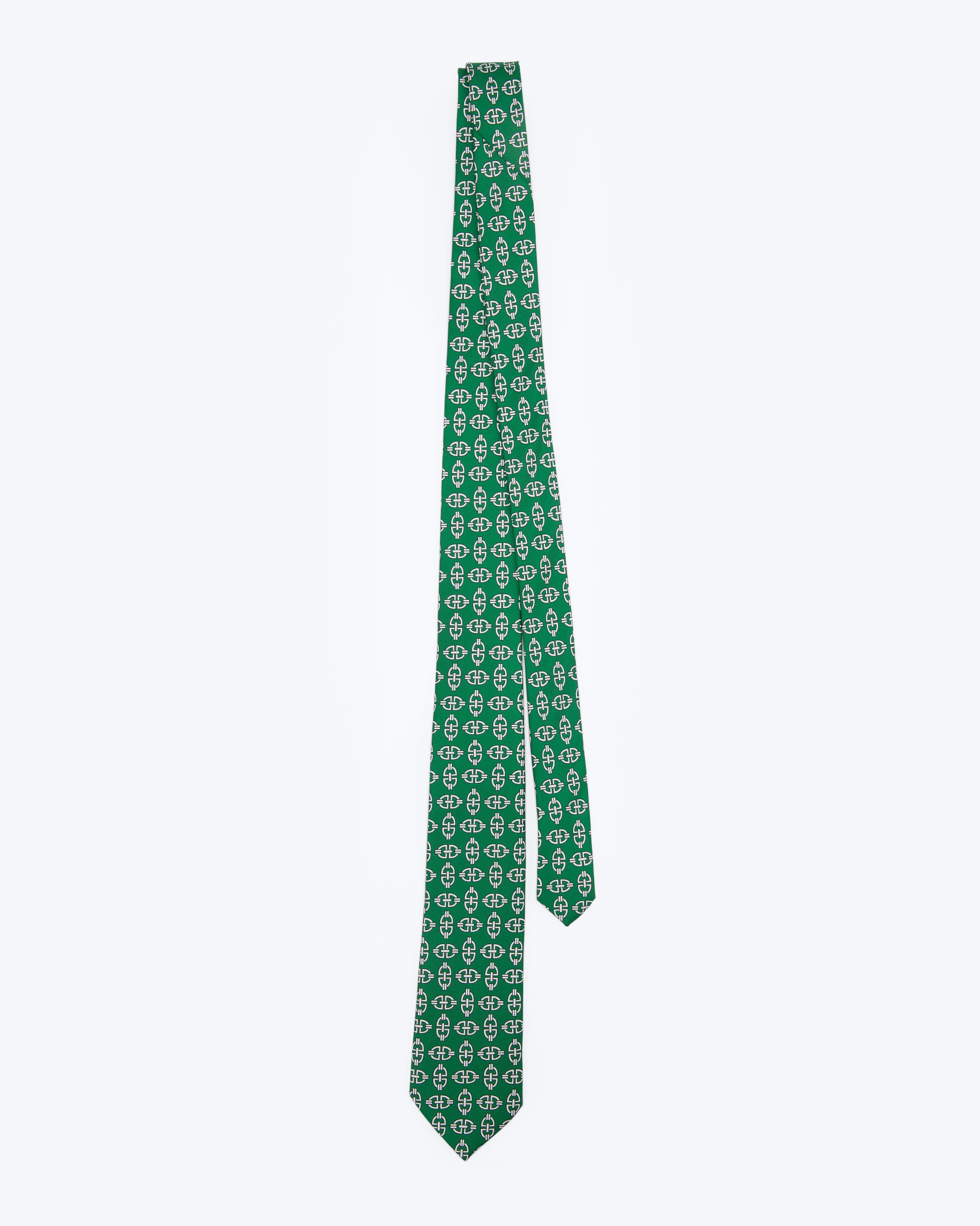 Interlocking Chain Emerald Silk Tie - KNOTTERY & CO. Silk Tie