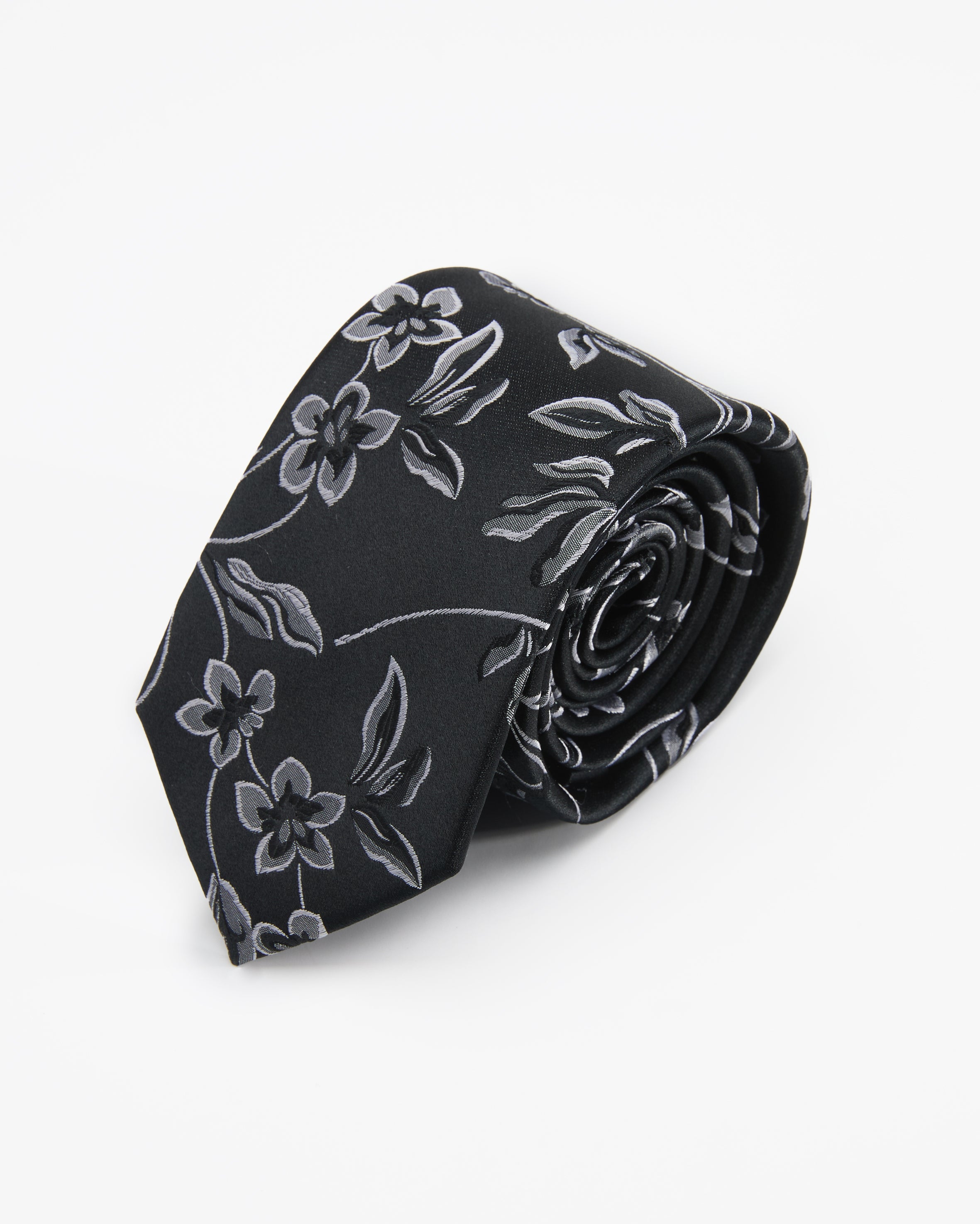 Noir Botanical Shadow Silk Tie - KNOTTERY & CO. Silk Tie