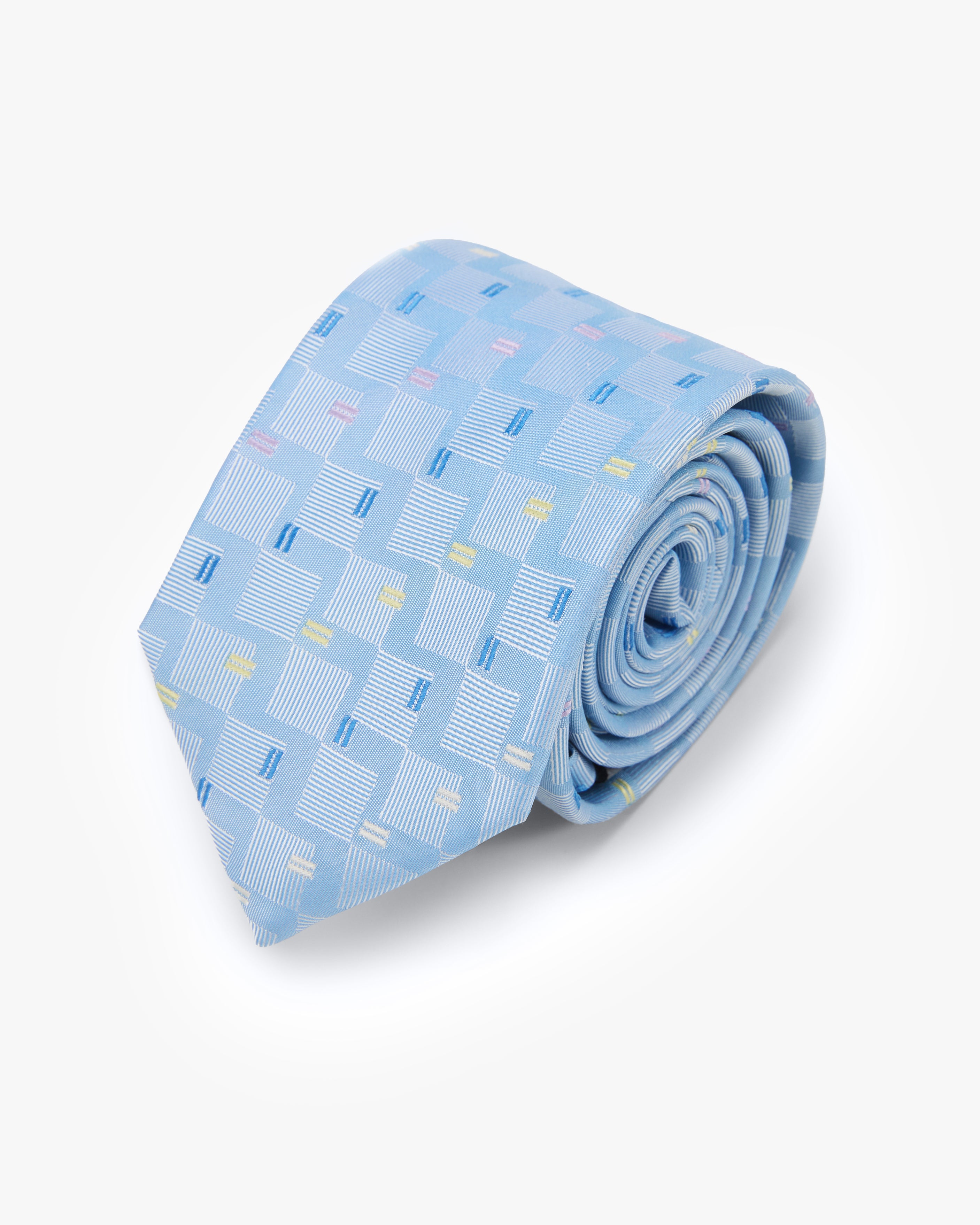 Pastel Block Sky Blue Silk Tie - KNOTTERY & CO. Silk Tie