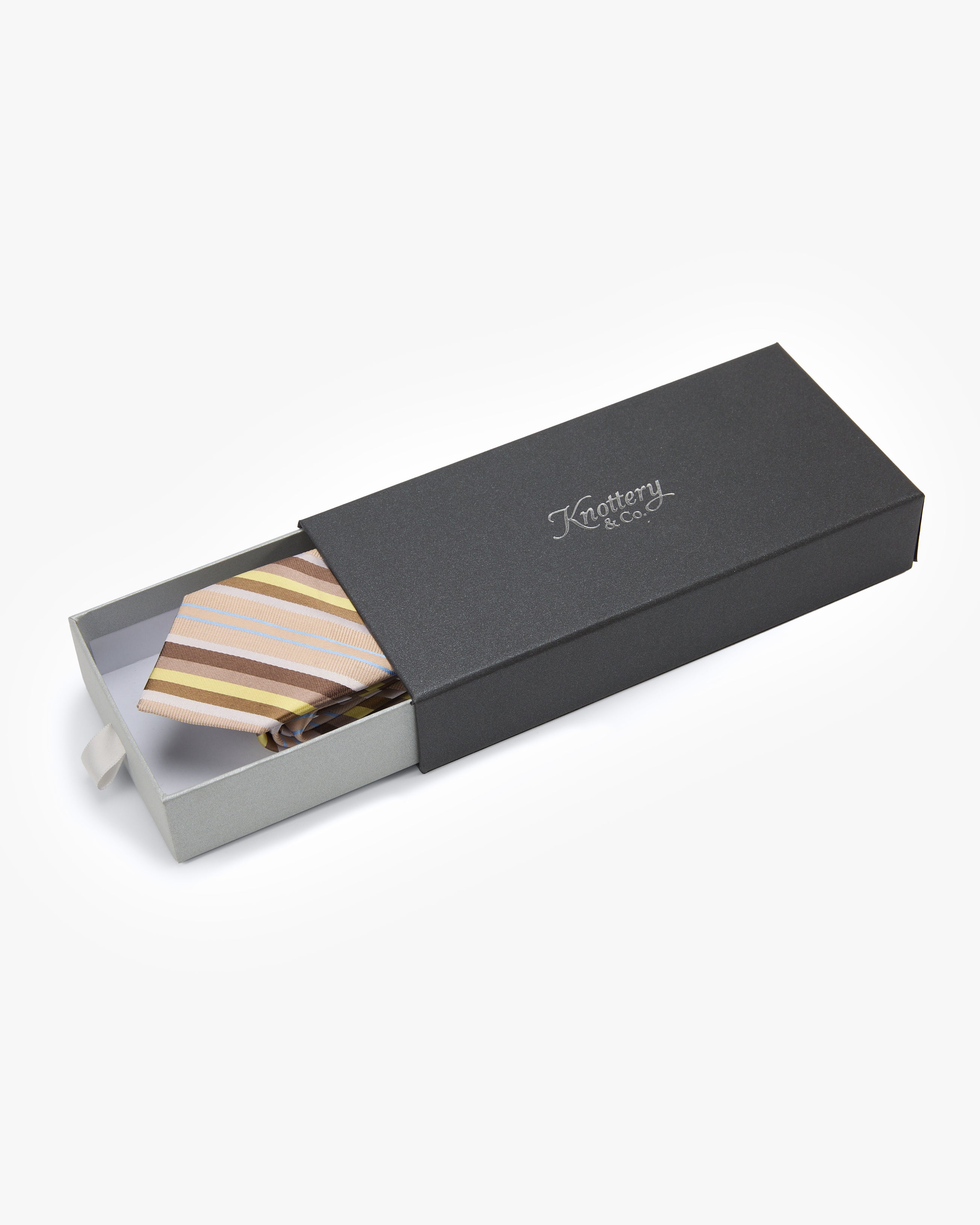 Oxford Stripe Camel Silk Tie - KNOTTERY & CO. Silk Tie