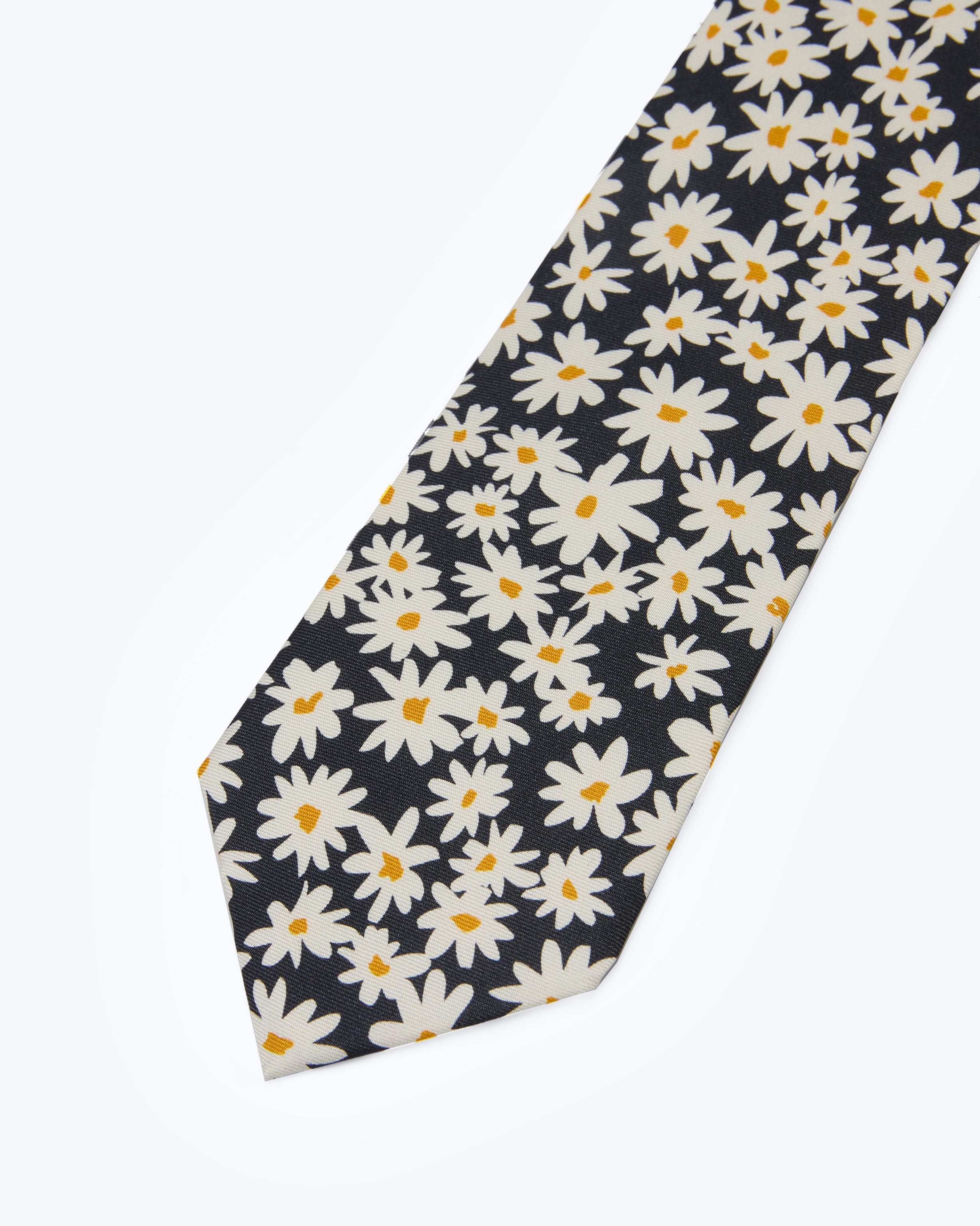 Daisy Floral Midnight Silk Tie - KNOTTERY & CO. Silk Tie