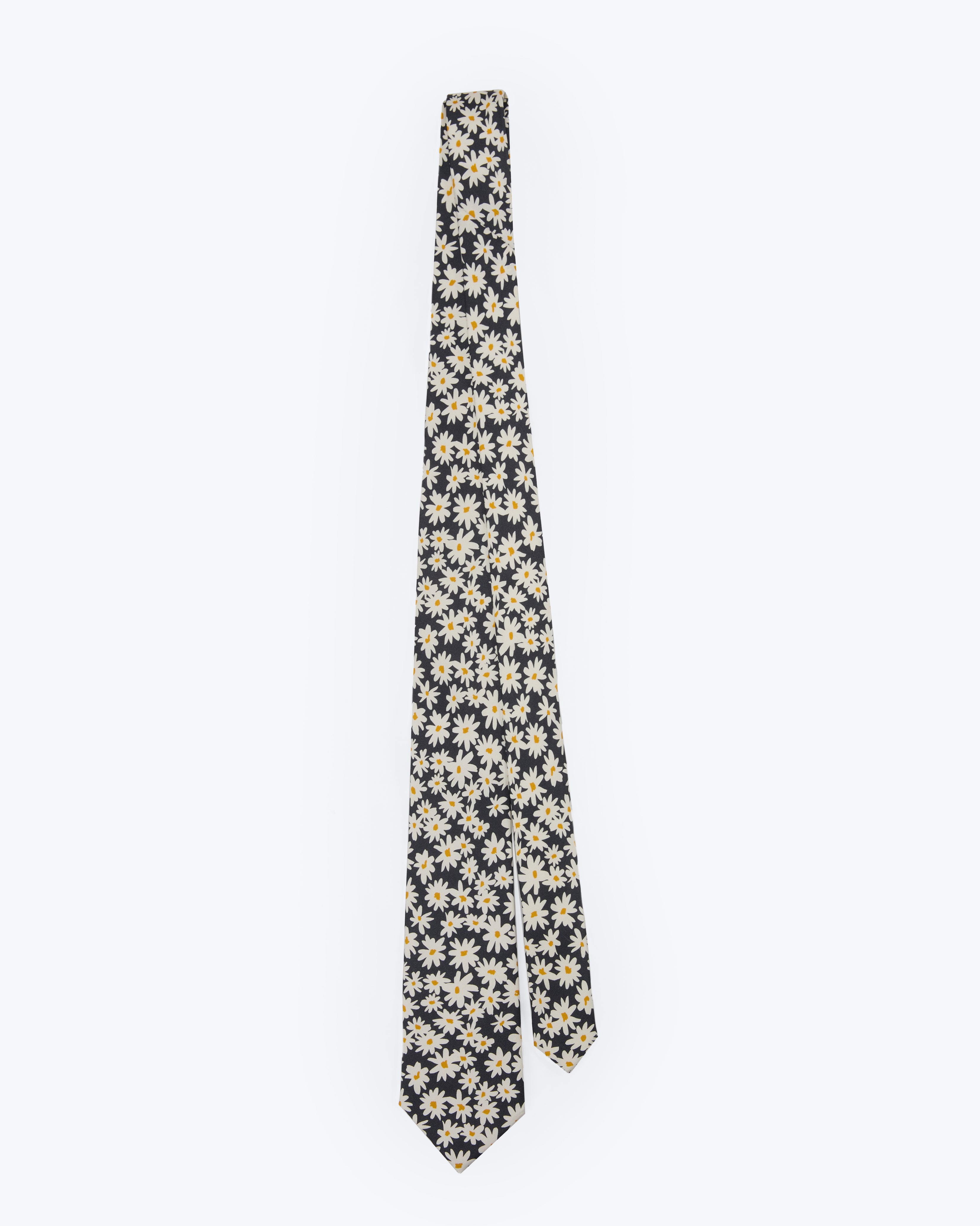 Daisy Floral Midnight Silk Tie - KNOTTERY & CO. Silk Tie