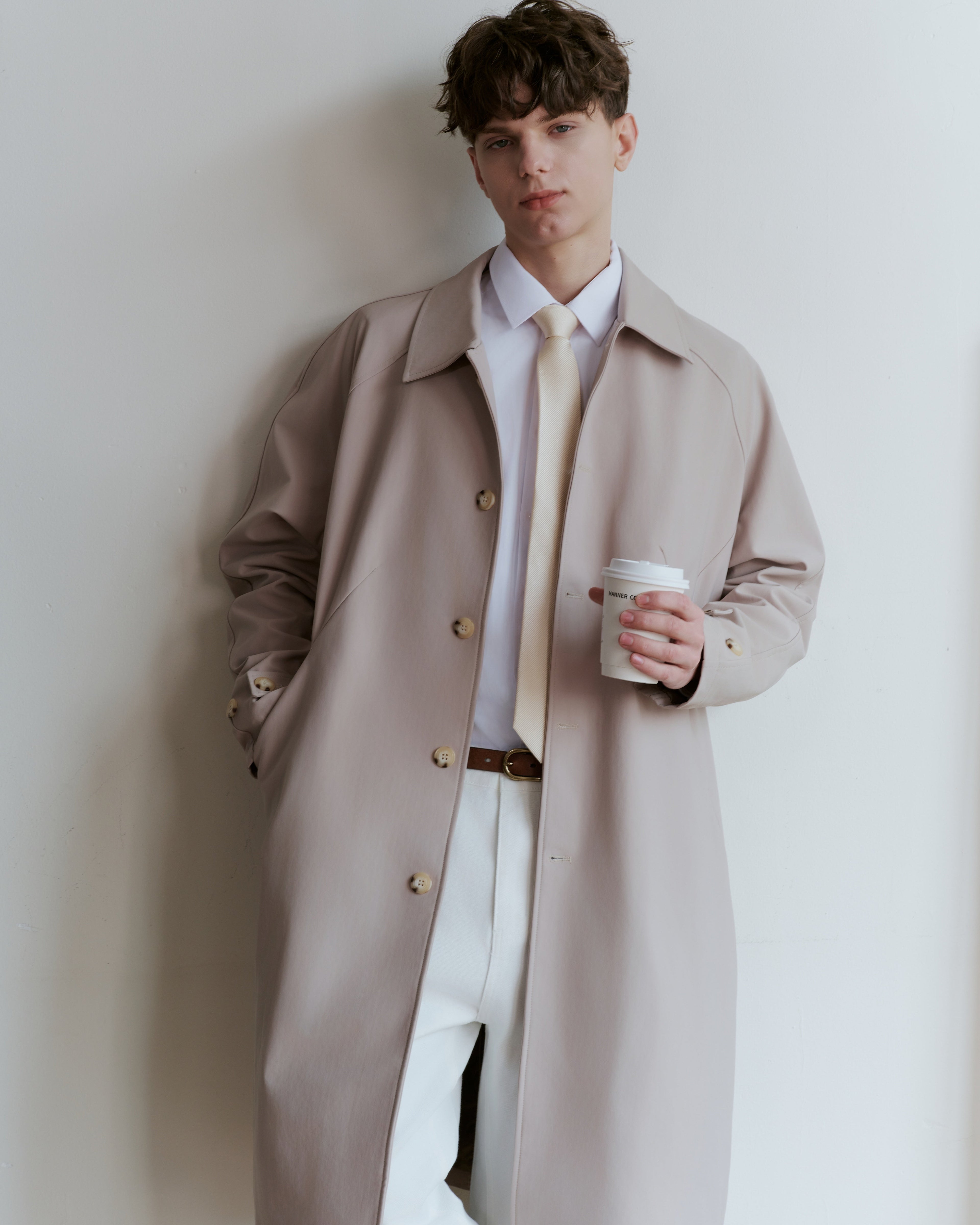 Twill Silk Tie - Beige