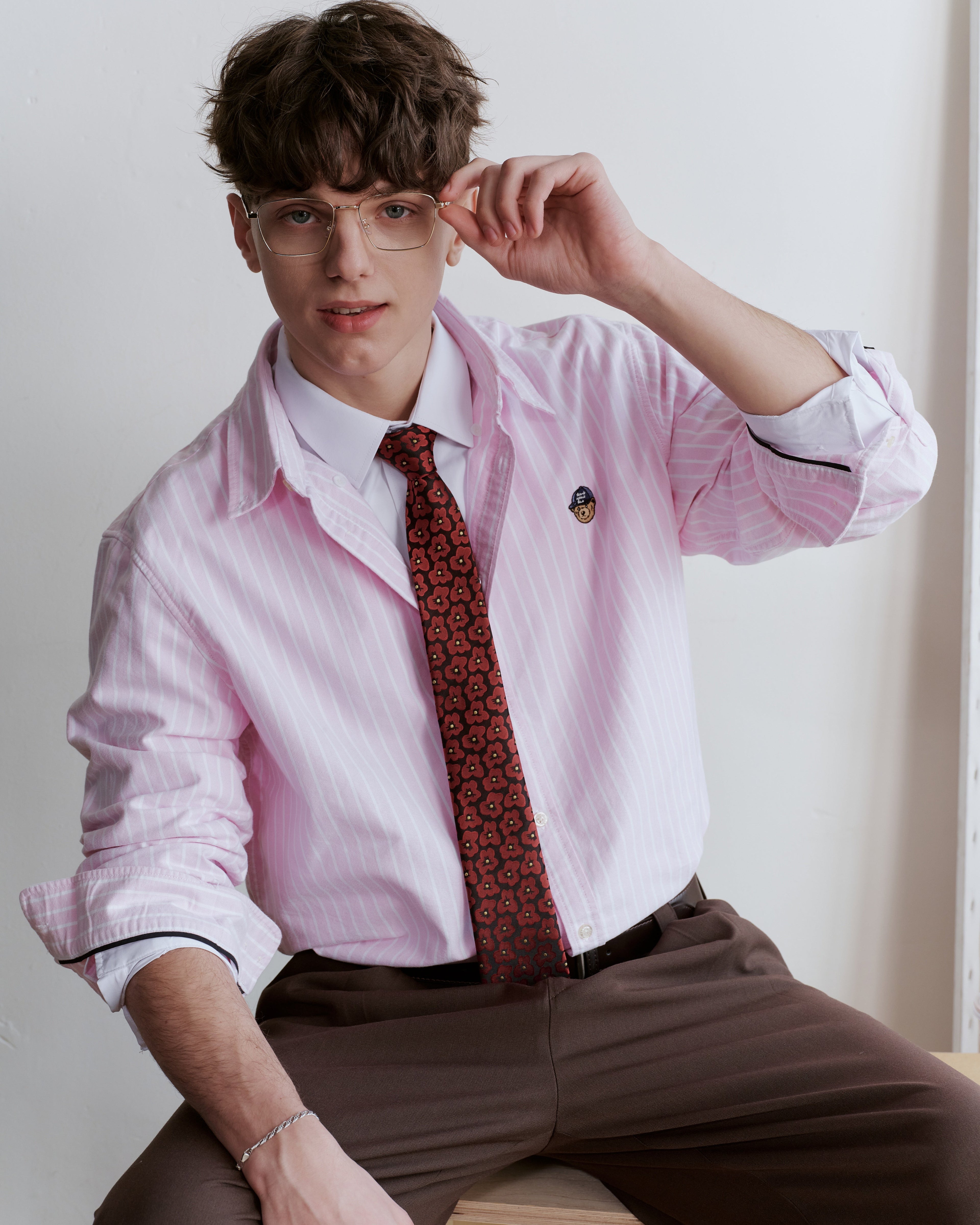 Poppy Blooms Silk Jacquard Tie - Red