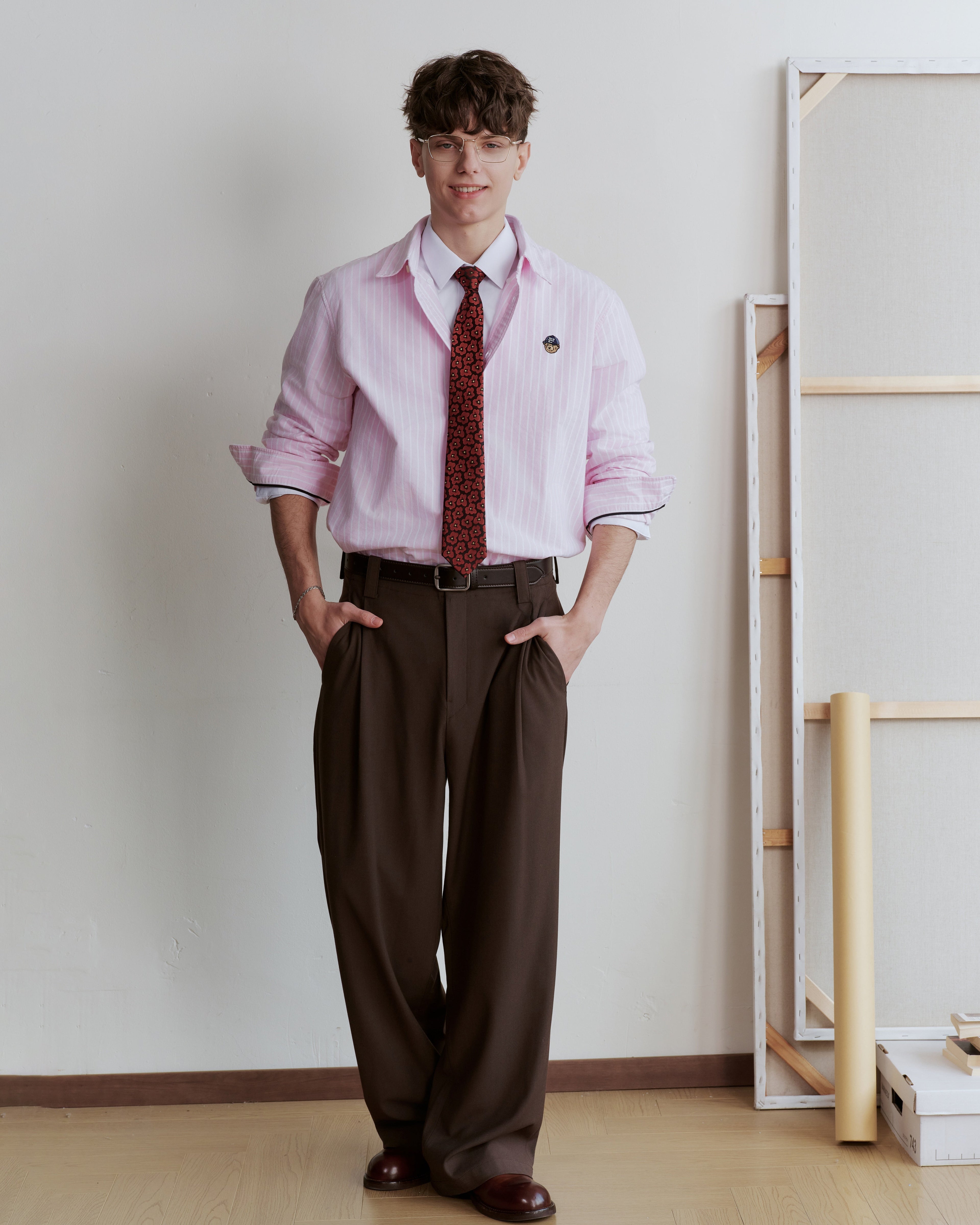 Poppy Blooms Silk Jacquard Tie - Red