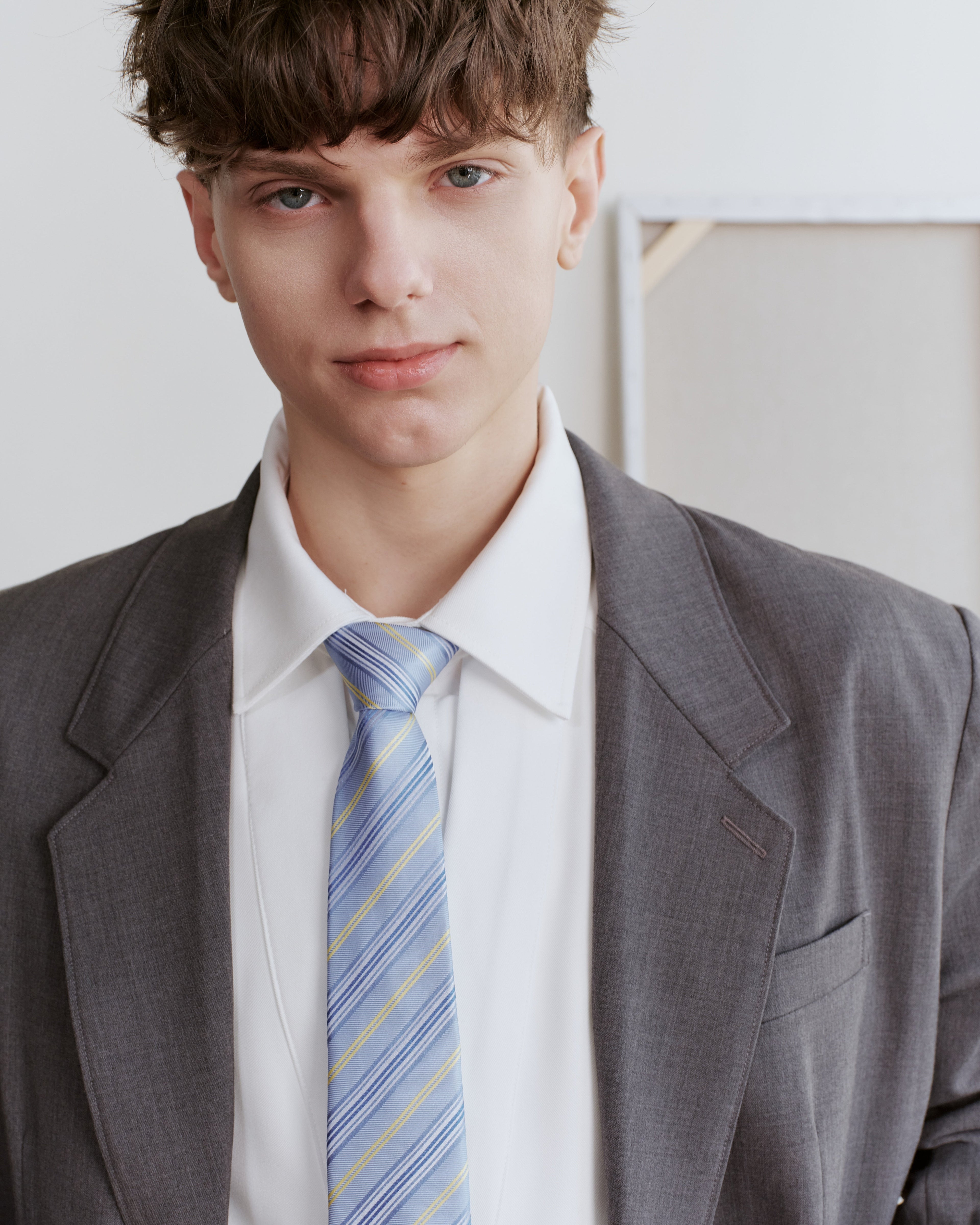 Regency Striped Silk Jacquard Tie - Sky Blue