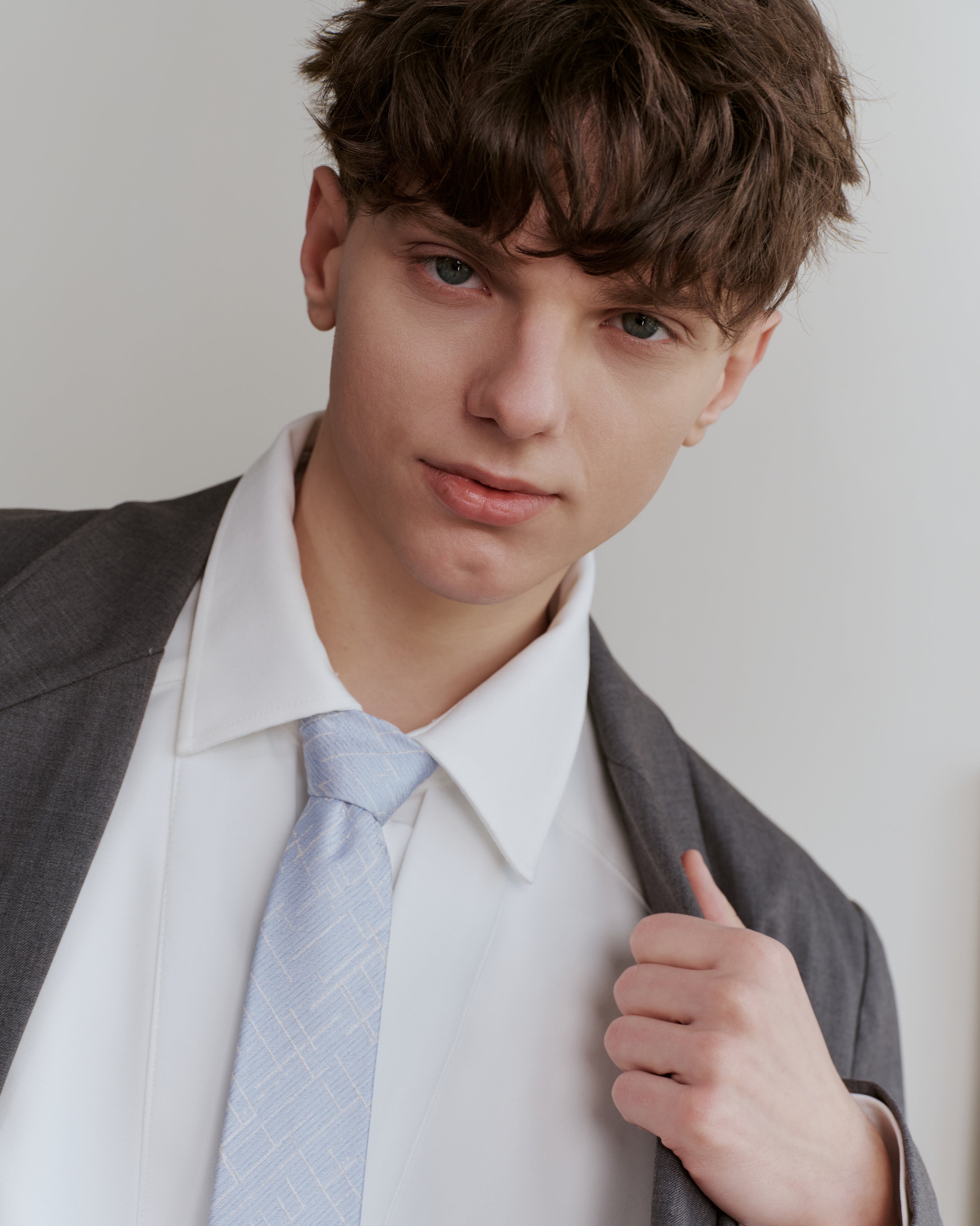 Metallic Boucle Silk Jacquard Tie - Blue