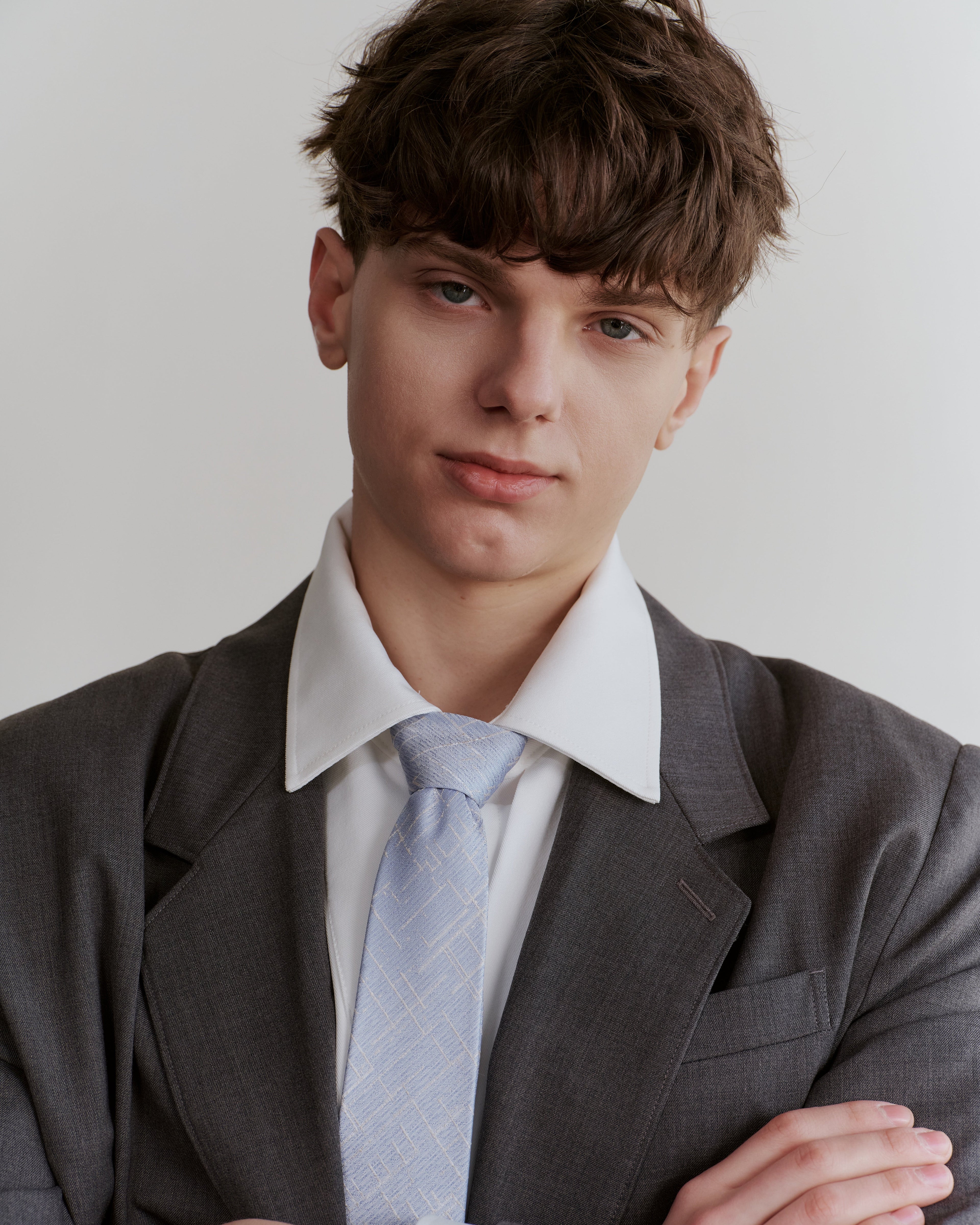 Metallic Boucle Silk Jacquard Tie - Blue